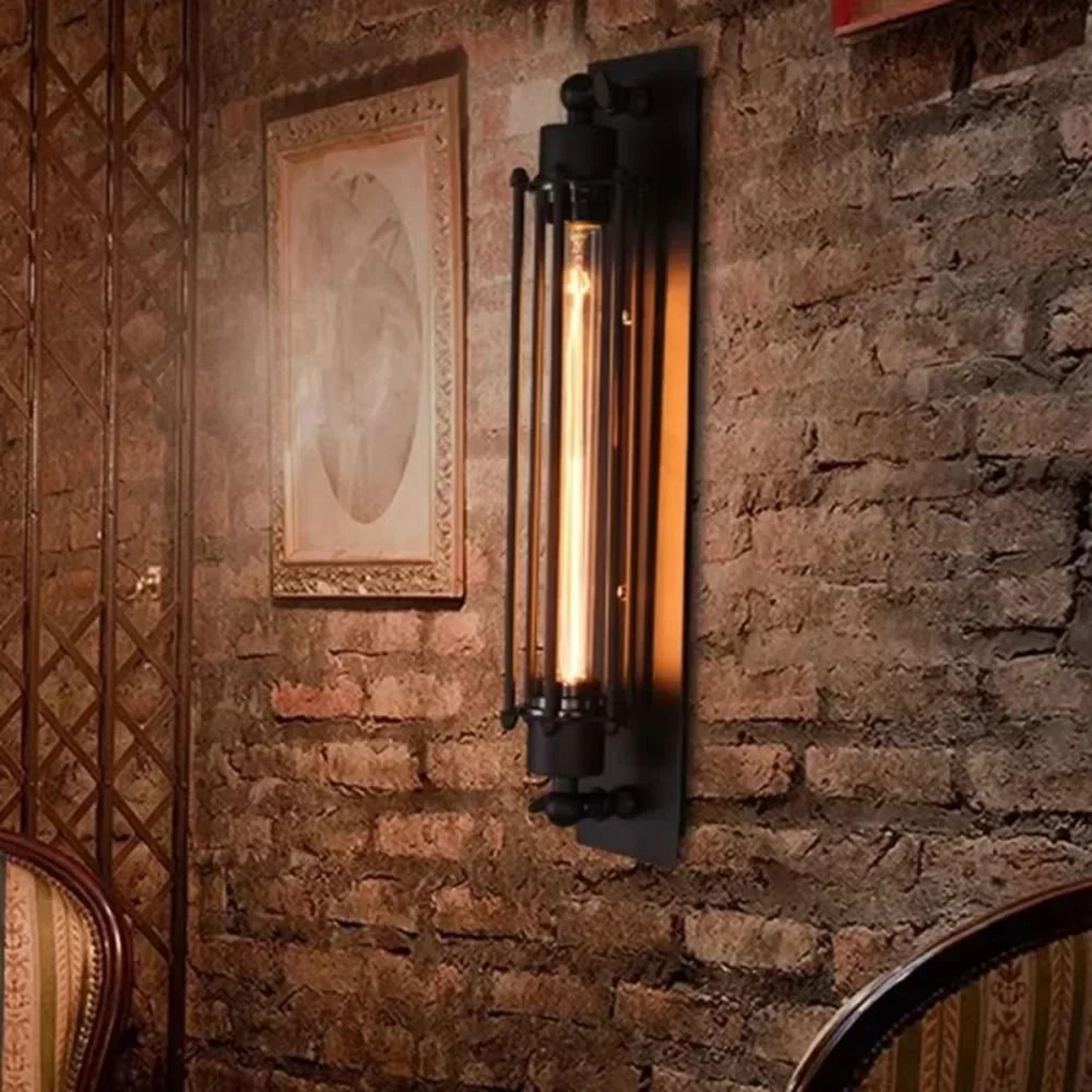 Antique Flute Wall Lamp Wrought Iron Industrial Retro Corridor Bedside Sconce Fixture 1