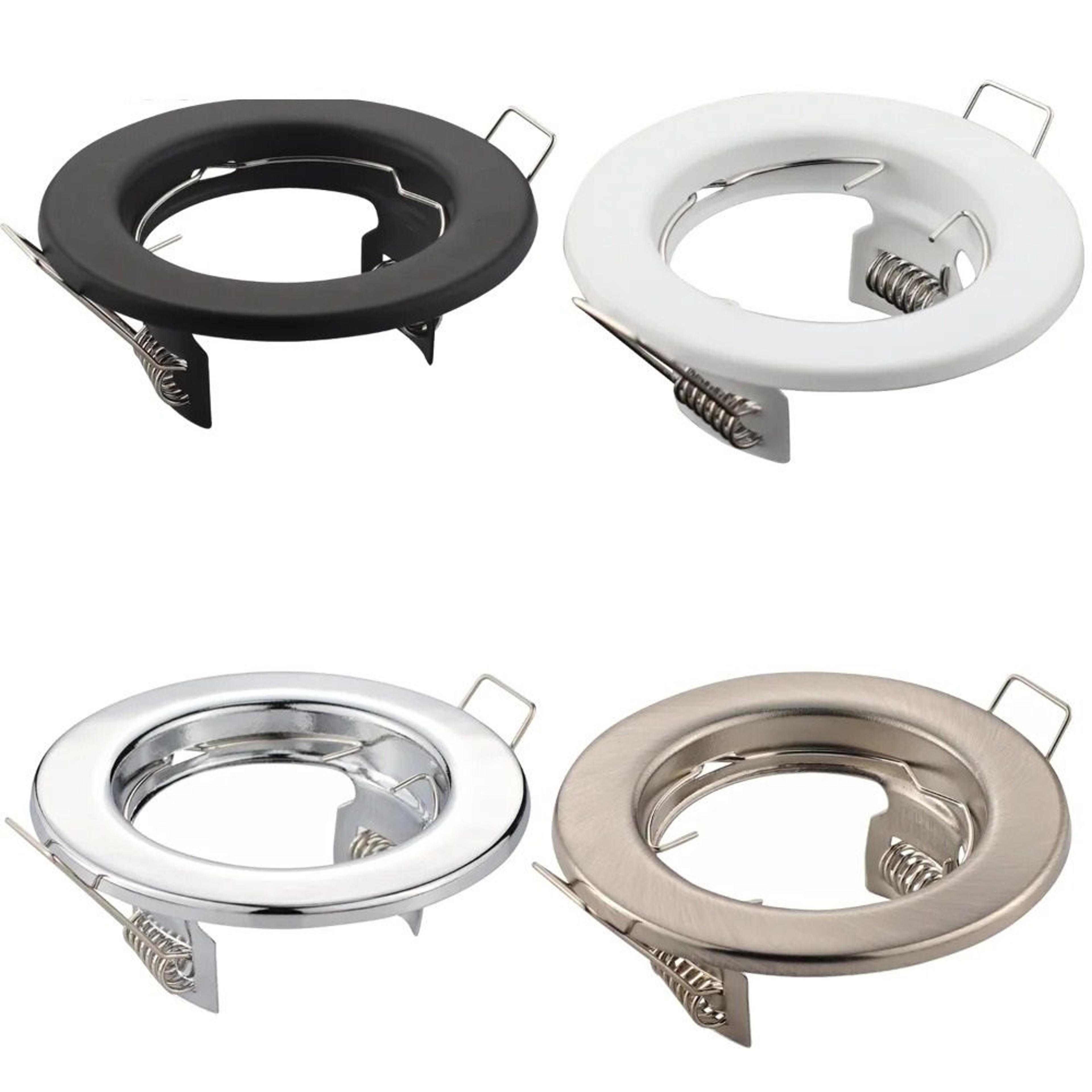 6 pack recessed rotating led ceiling spotlight fixture frame round gimbal downlight ring set