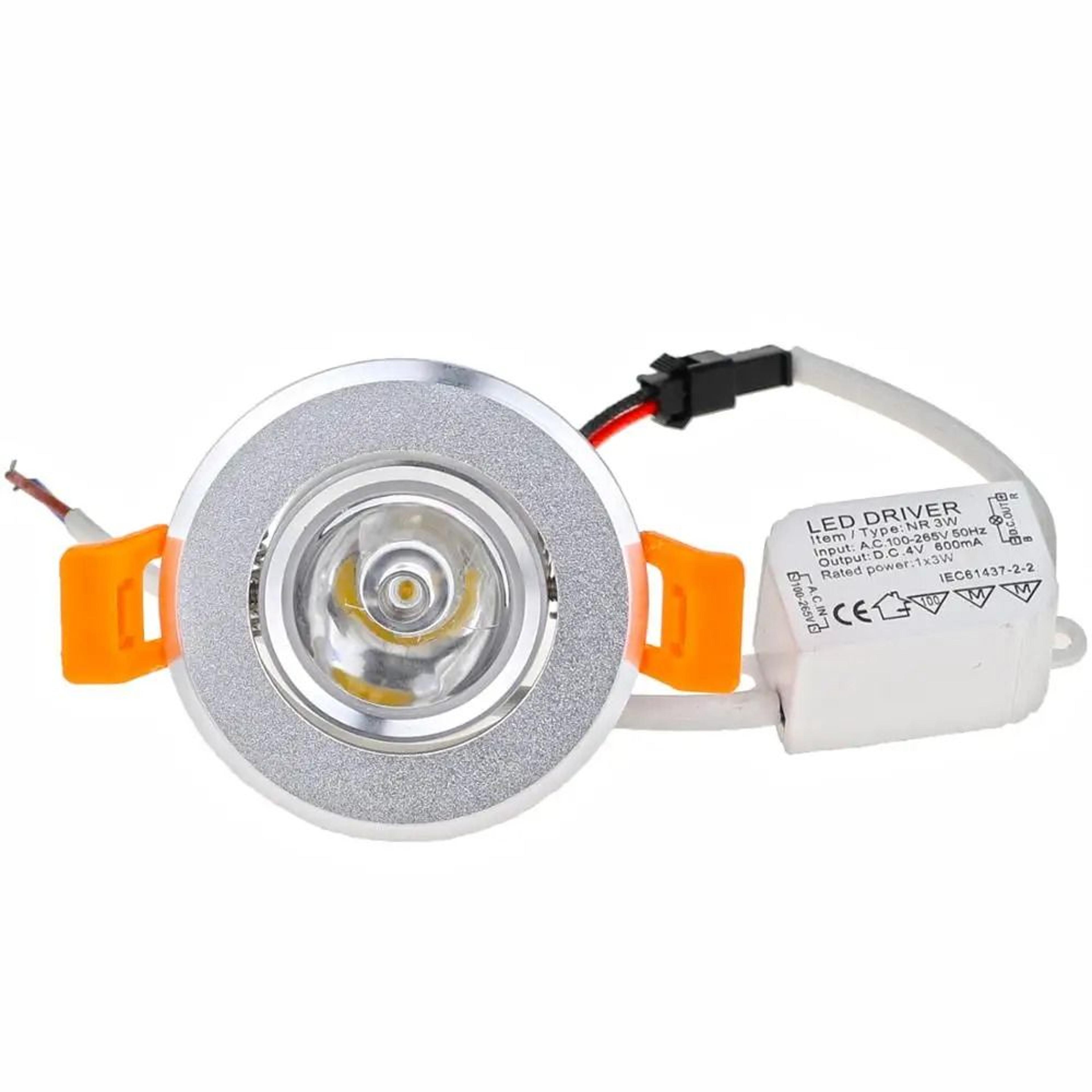 Aluminum Round Recessed LED Ceiling Downlight 3W Dimmable Spotlight 2 Inch Cutout AC 90 To 260V DC  3