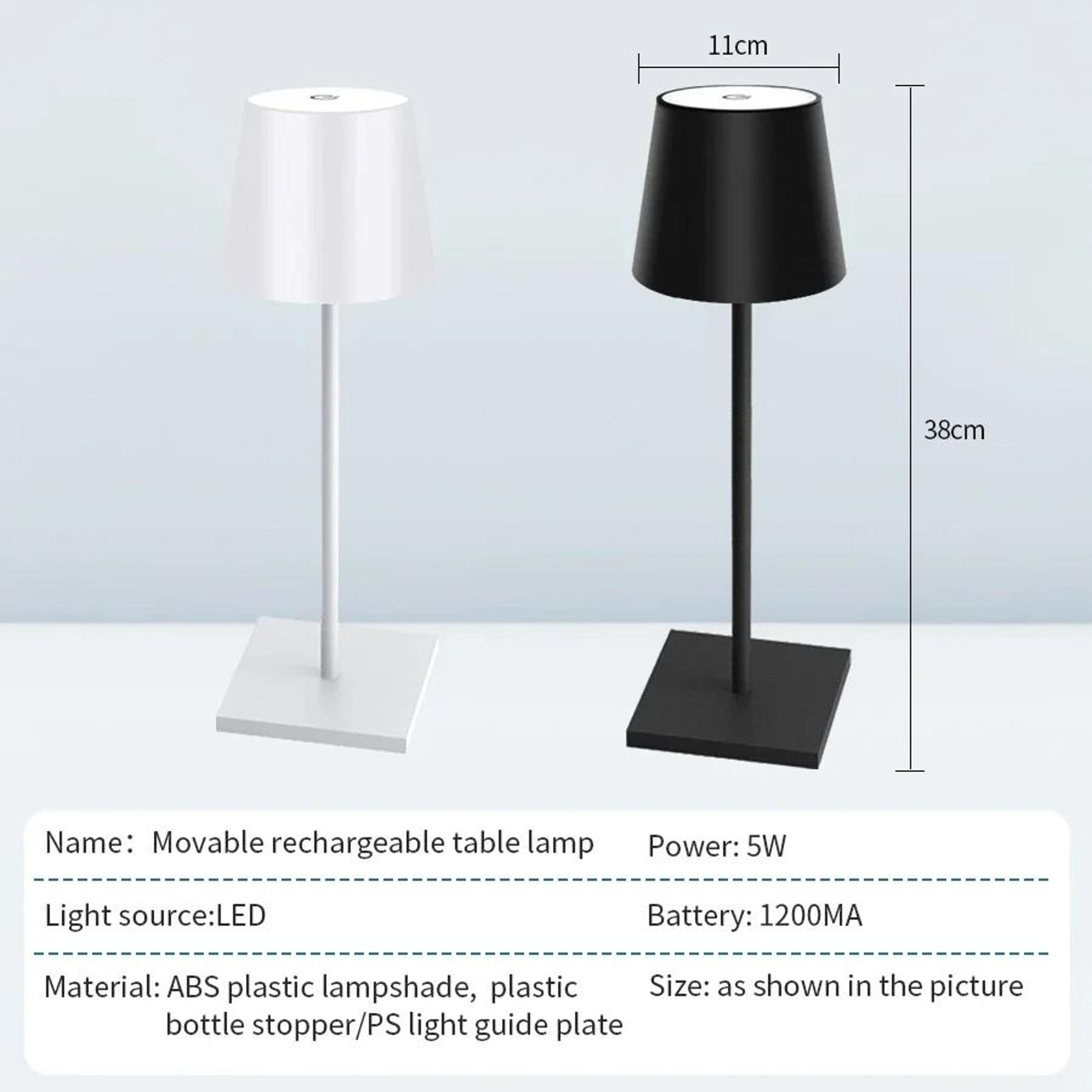 Cordless Rechargeable LED Table Lamp 3 Level Dimmable Touch Control Waterproof Desk Light 1
