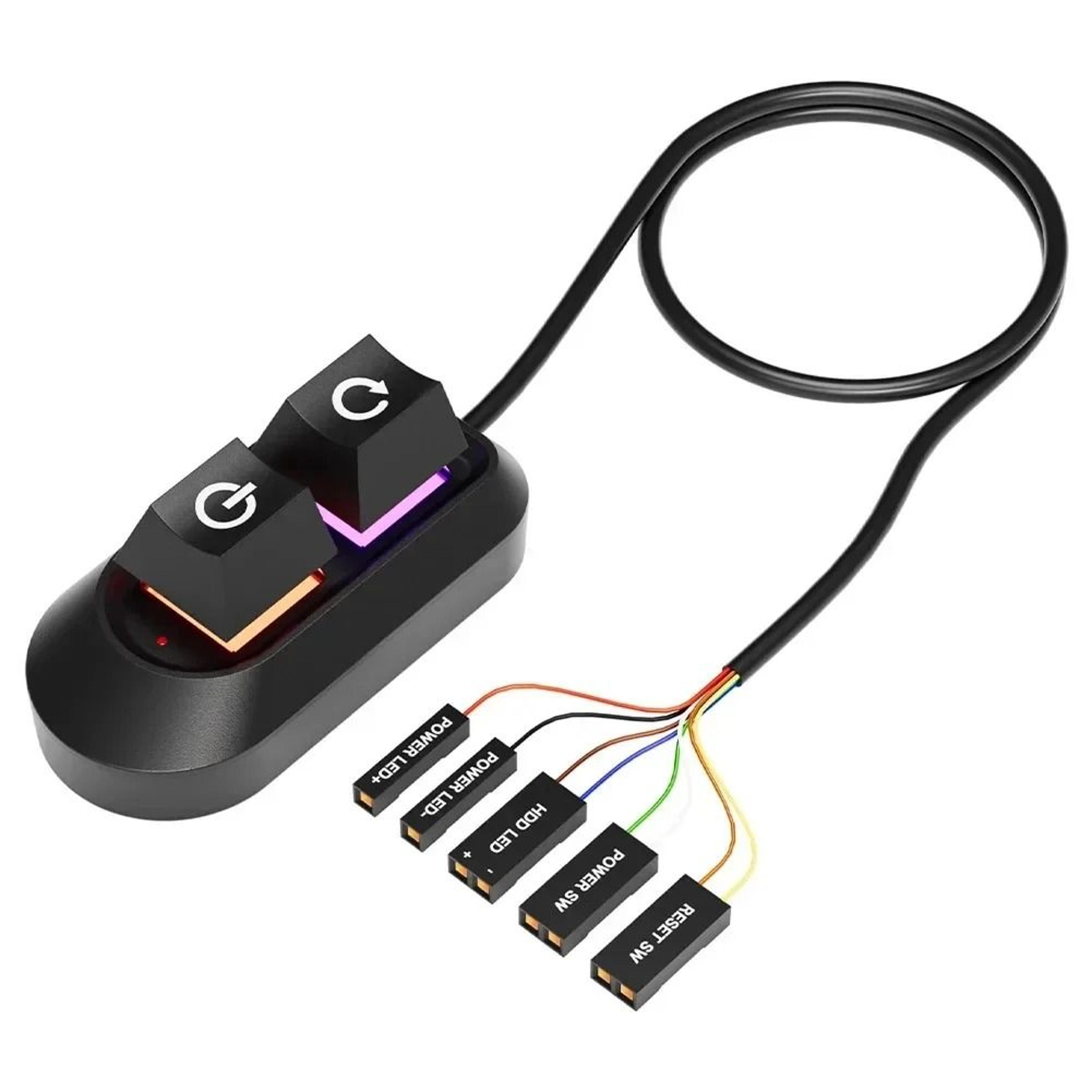 Desktop Mechanical Computer Power Switch External PC Start Button Extension Cable 66ft Reset Switch 6