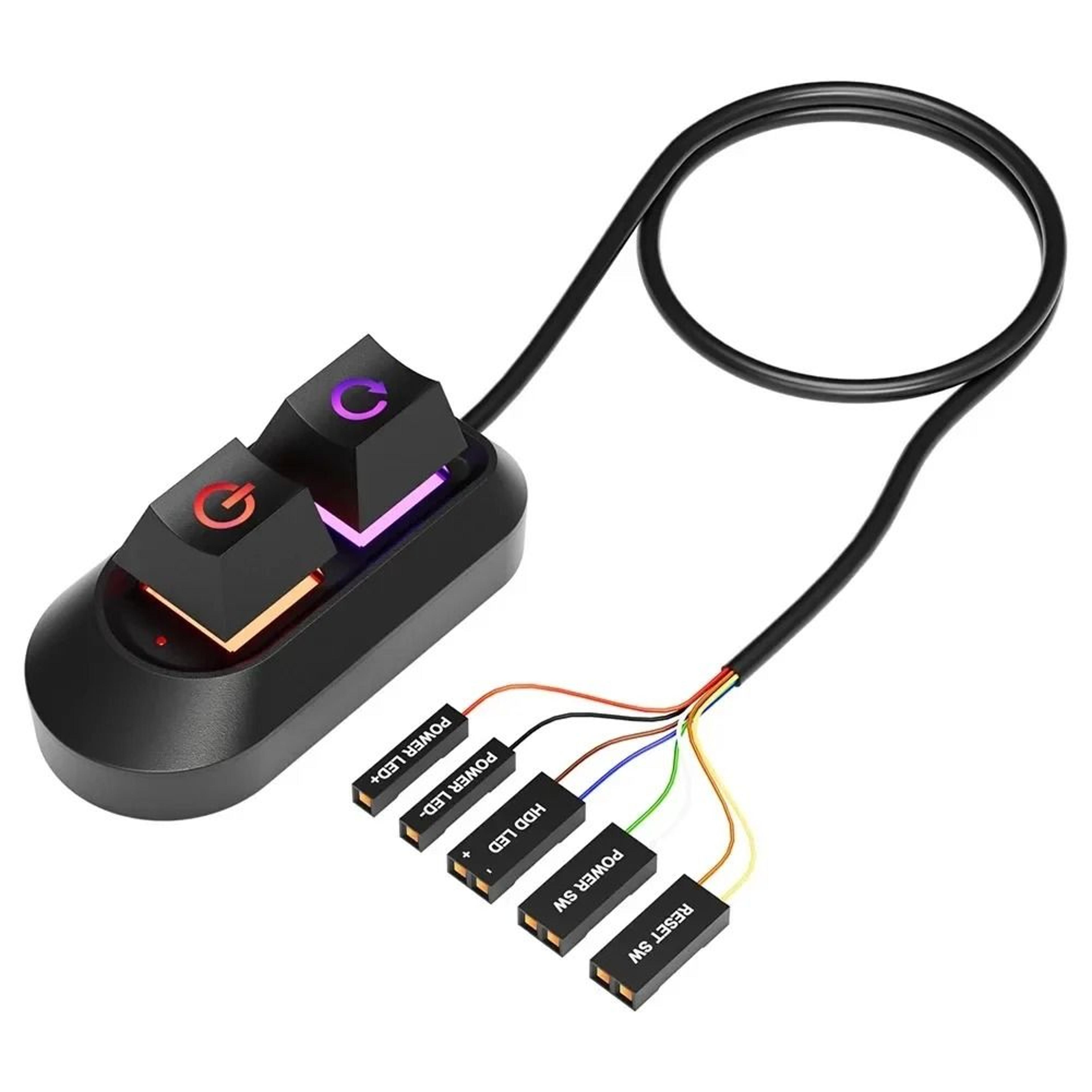 Desktop Mechanical Computer Power Switch External PC Start Button Extension Cable 66ft Reset Switch 7