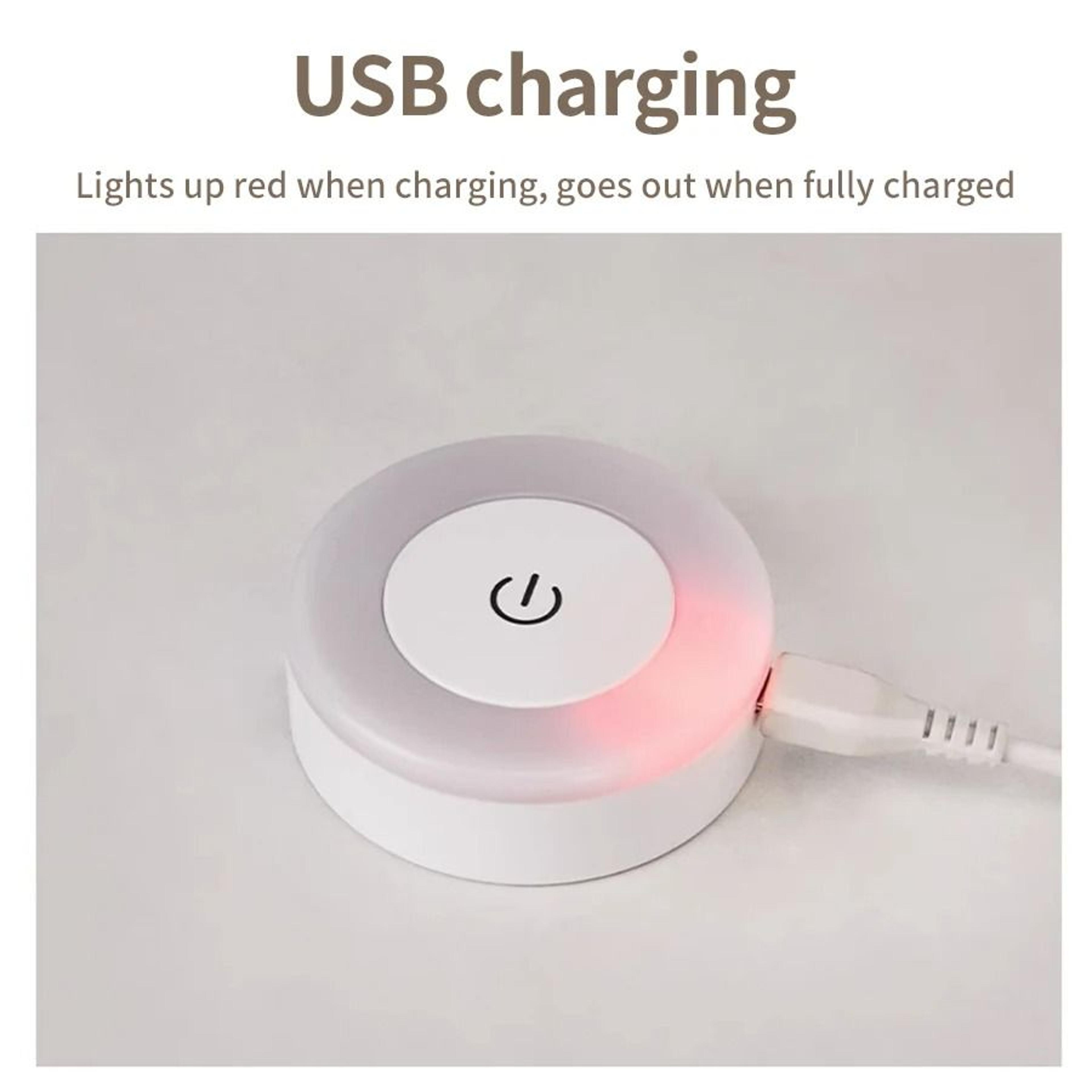 Touch Dimming LED Night Light USB Rechargeable Puck Lamp Wireless Cabinet Wardrobe Staircase Light 3