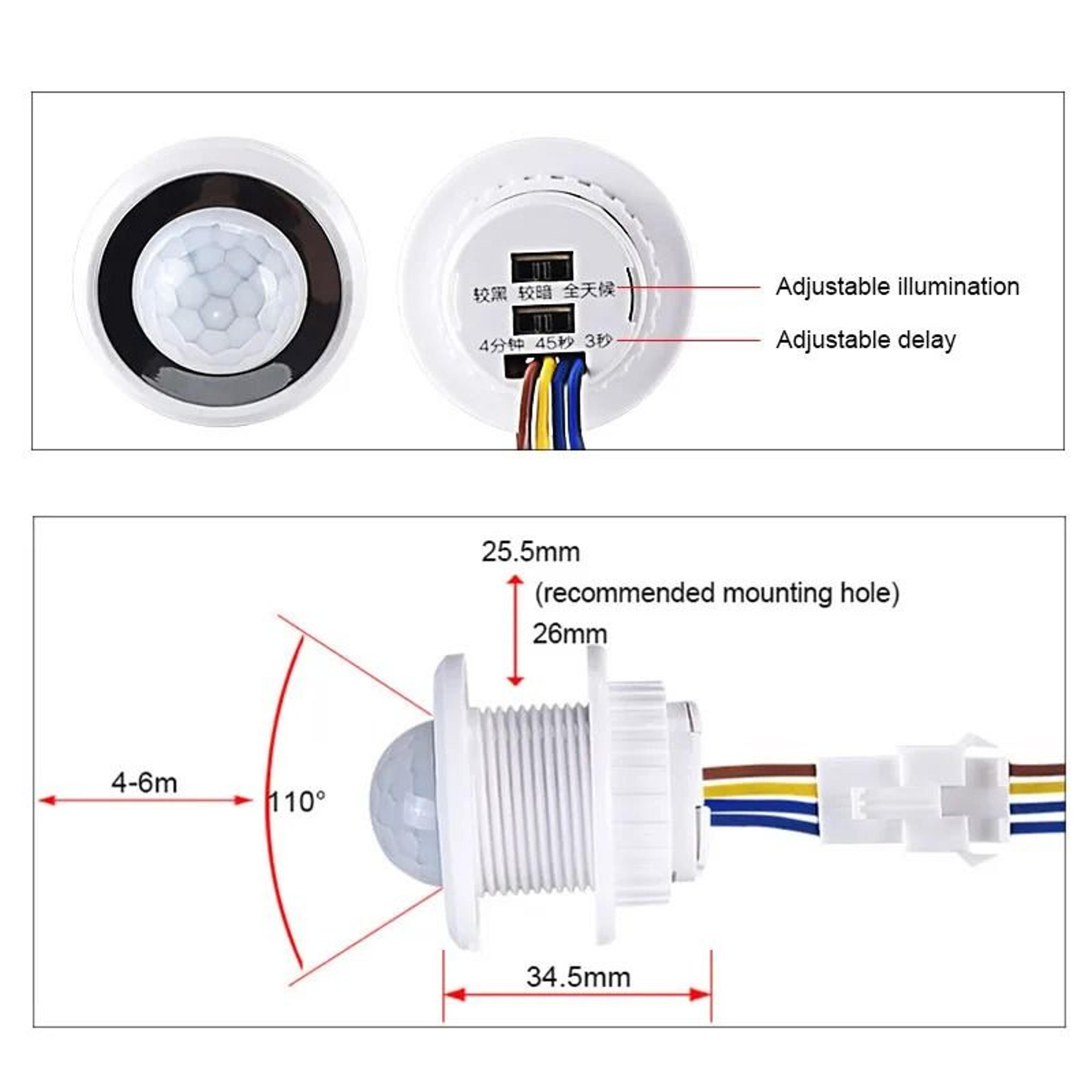 PIR Infrared Motion Sensor Switch 110V 220V Automatic Human Body Detector Ceiling Lamp Controller 1