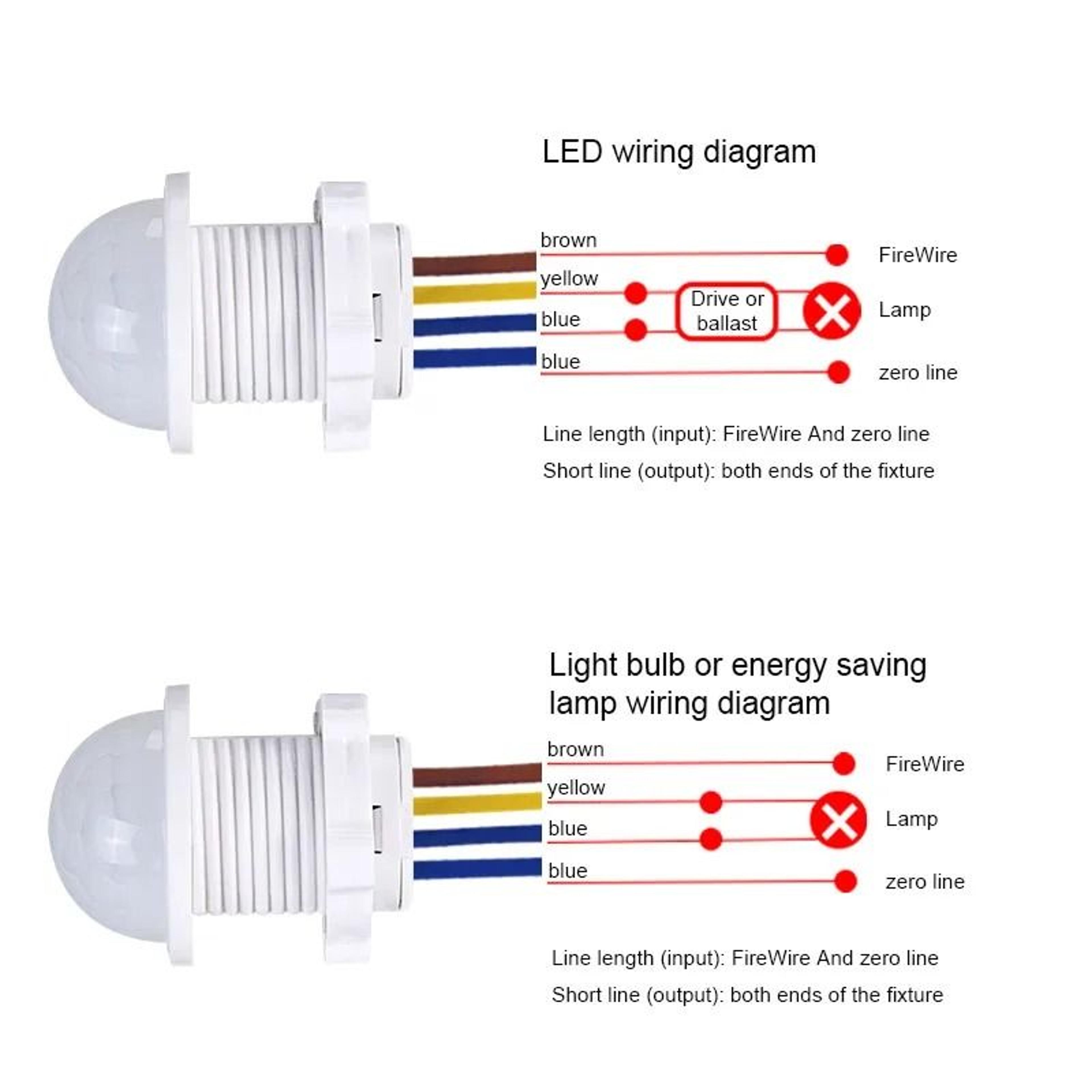 PIR Infrared Motion Sensor Switch 110V 220V Automatic Human Body Detector Ceiling Lamp Controller 3