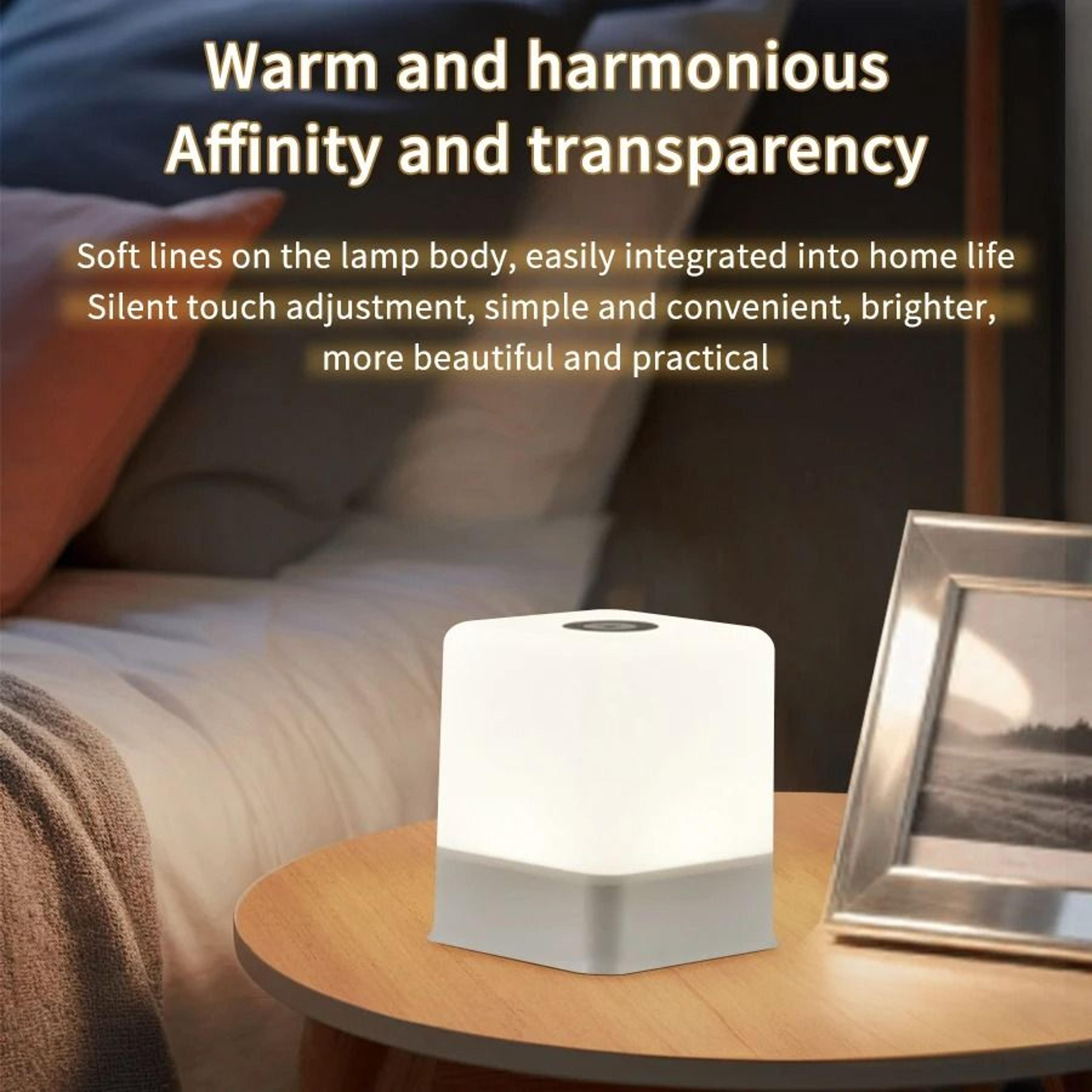 Touch Control Color Changing Night Light Dimmable USB Charging Portable Bedside Desk Decorative Lam 3