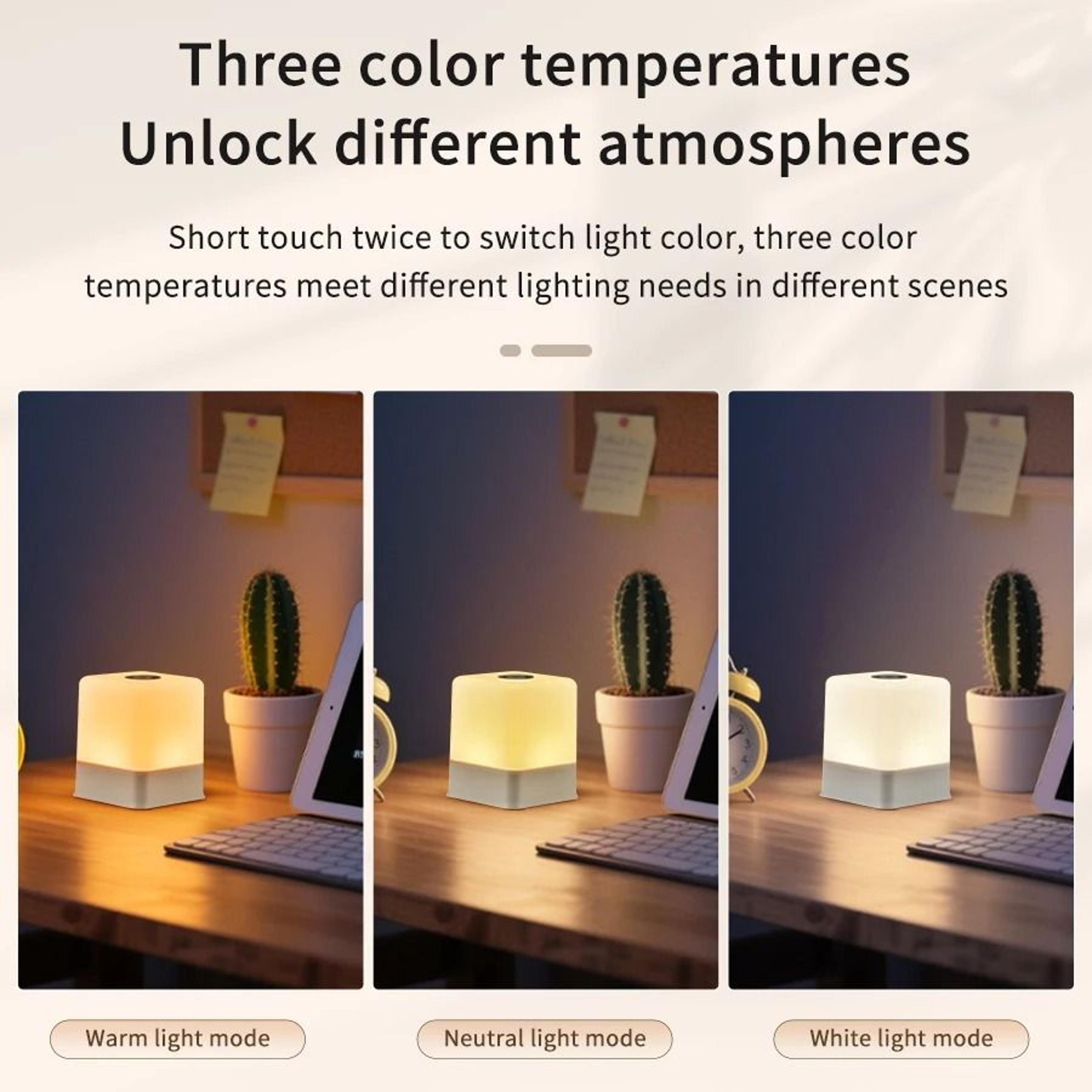 Touch Control Color Changing Night Light Dimmable USB Charging Portable Bedside Desk Decorative Lam 4