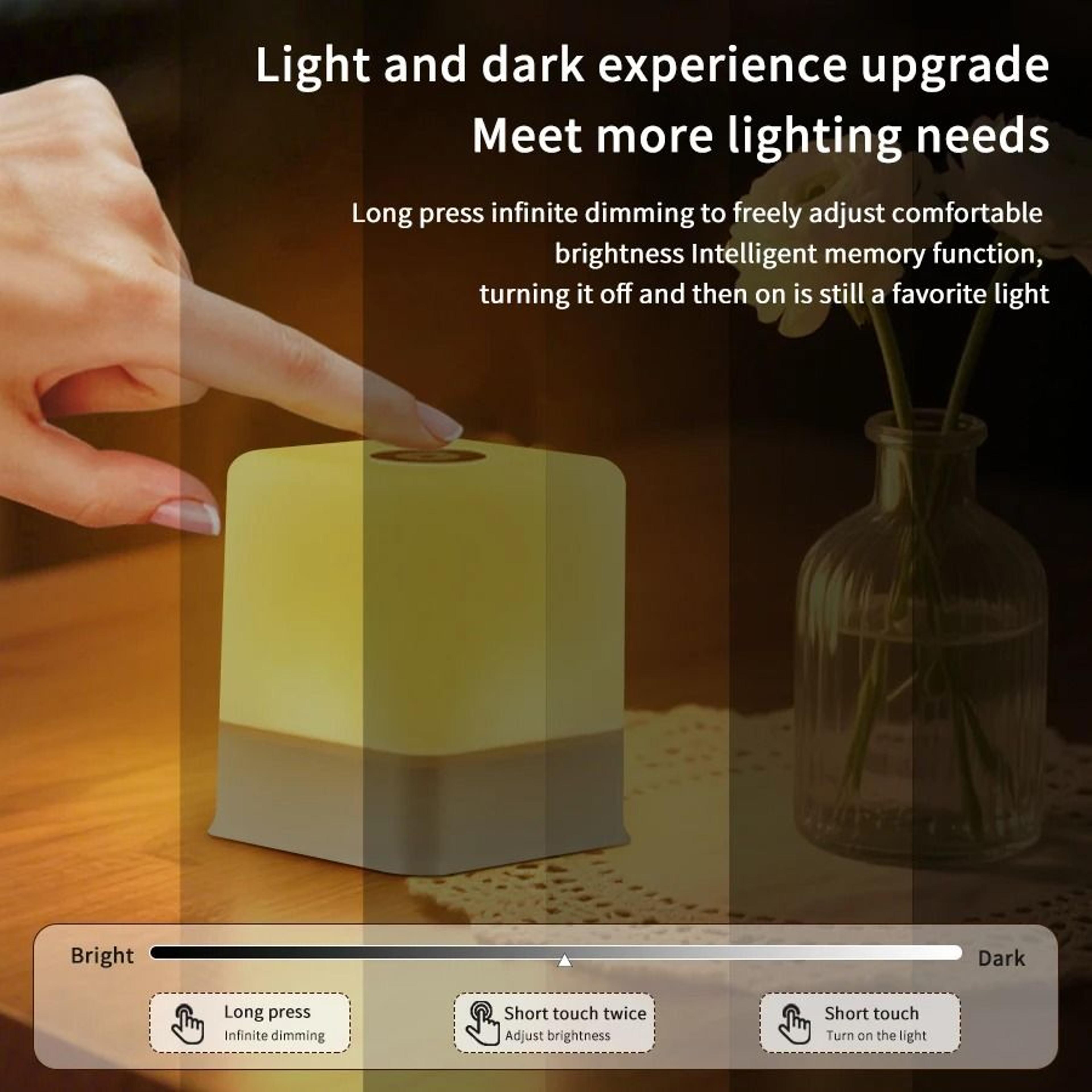 Touch Control Color Changing Night Light Dimmable USB Charging Portable Bedside Desk Decorative Lam 1