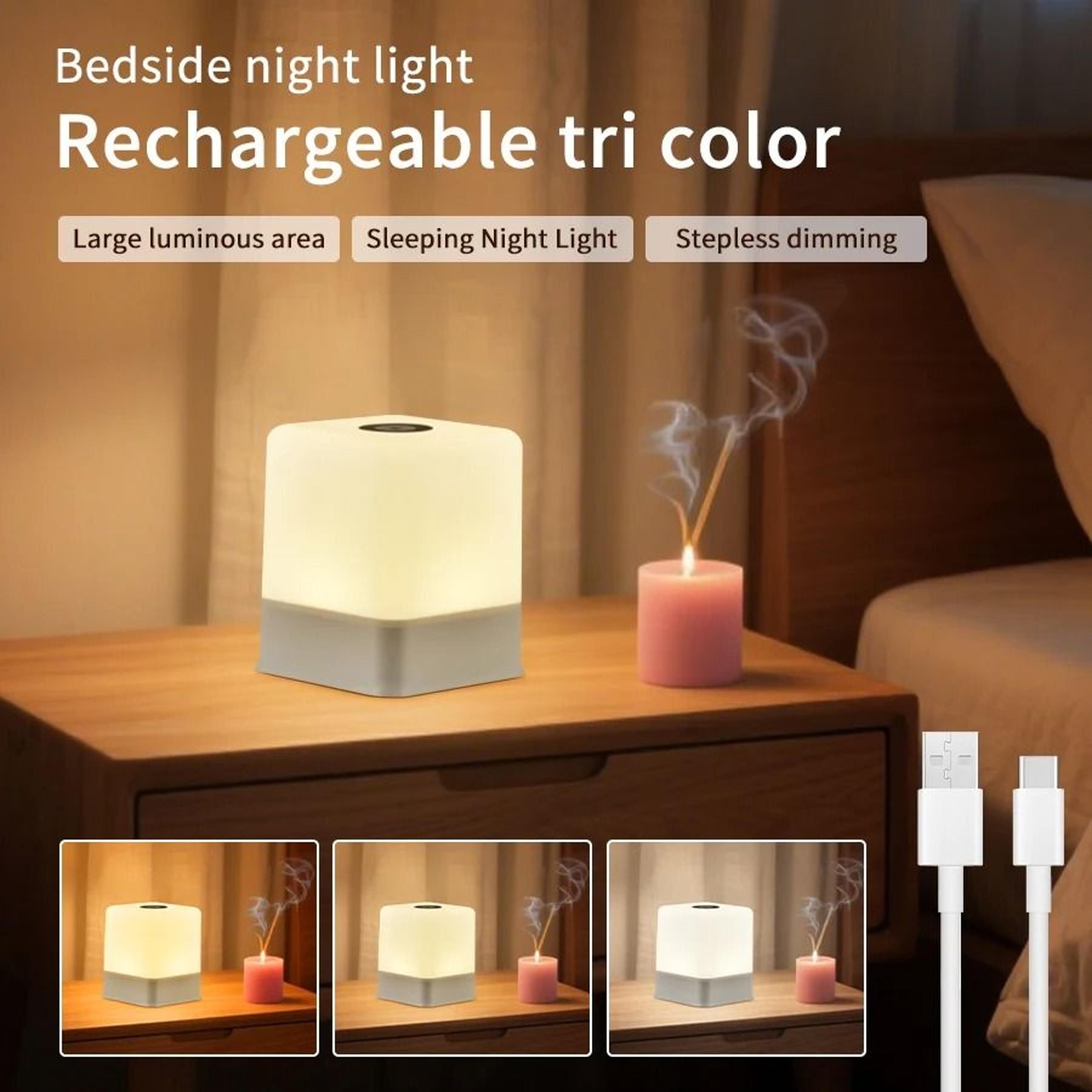 Touch Control Color Changing Night Light Dimmable USB Charging Portable Bedside Desk Decorative Lam 6