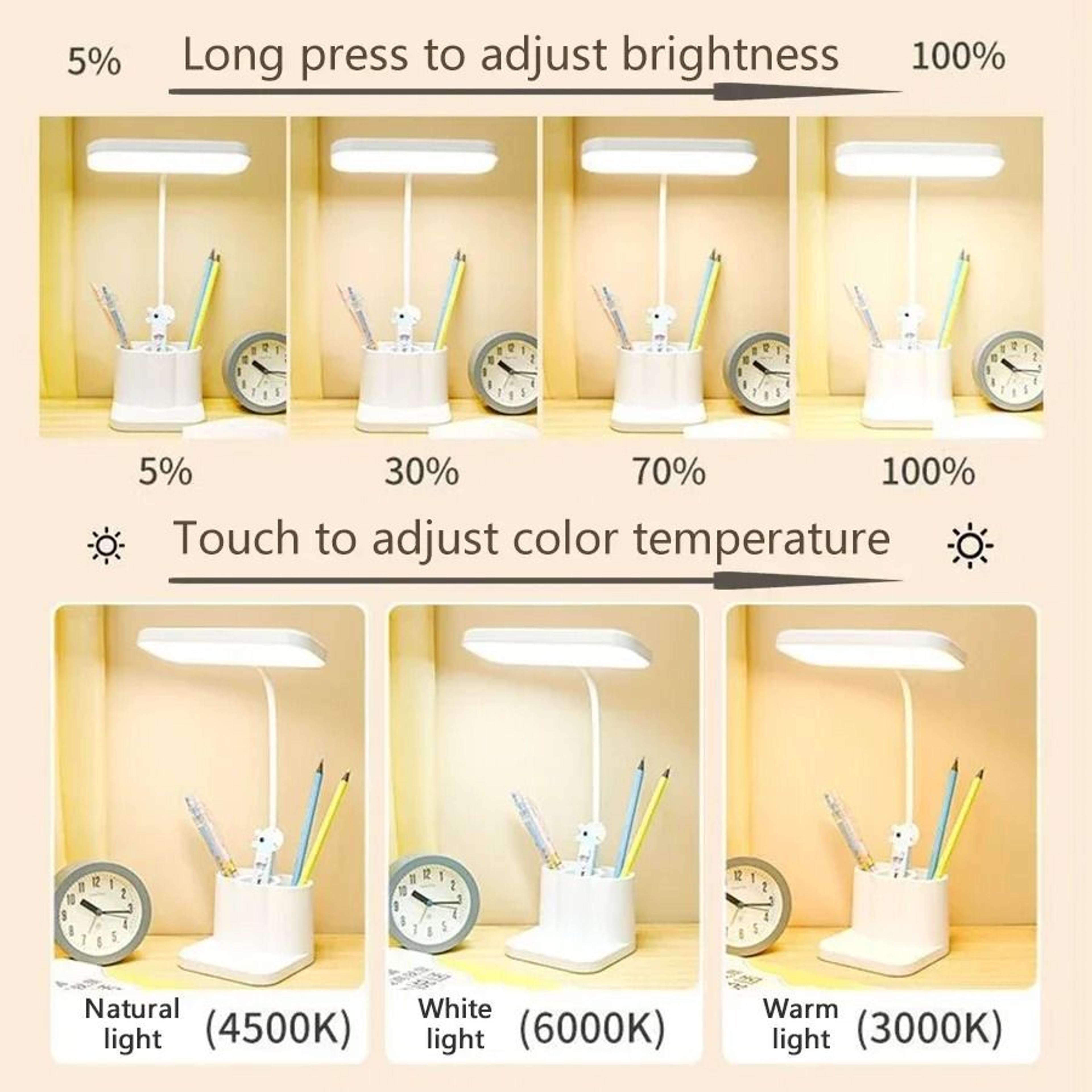 Rechargeable Eye Protection LED Desk Lamp Long Life Battery Stepless Dimming Touch Bedside Study Li 2