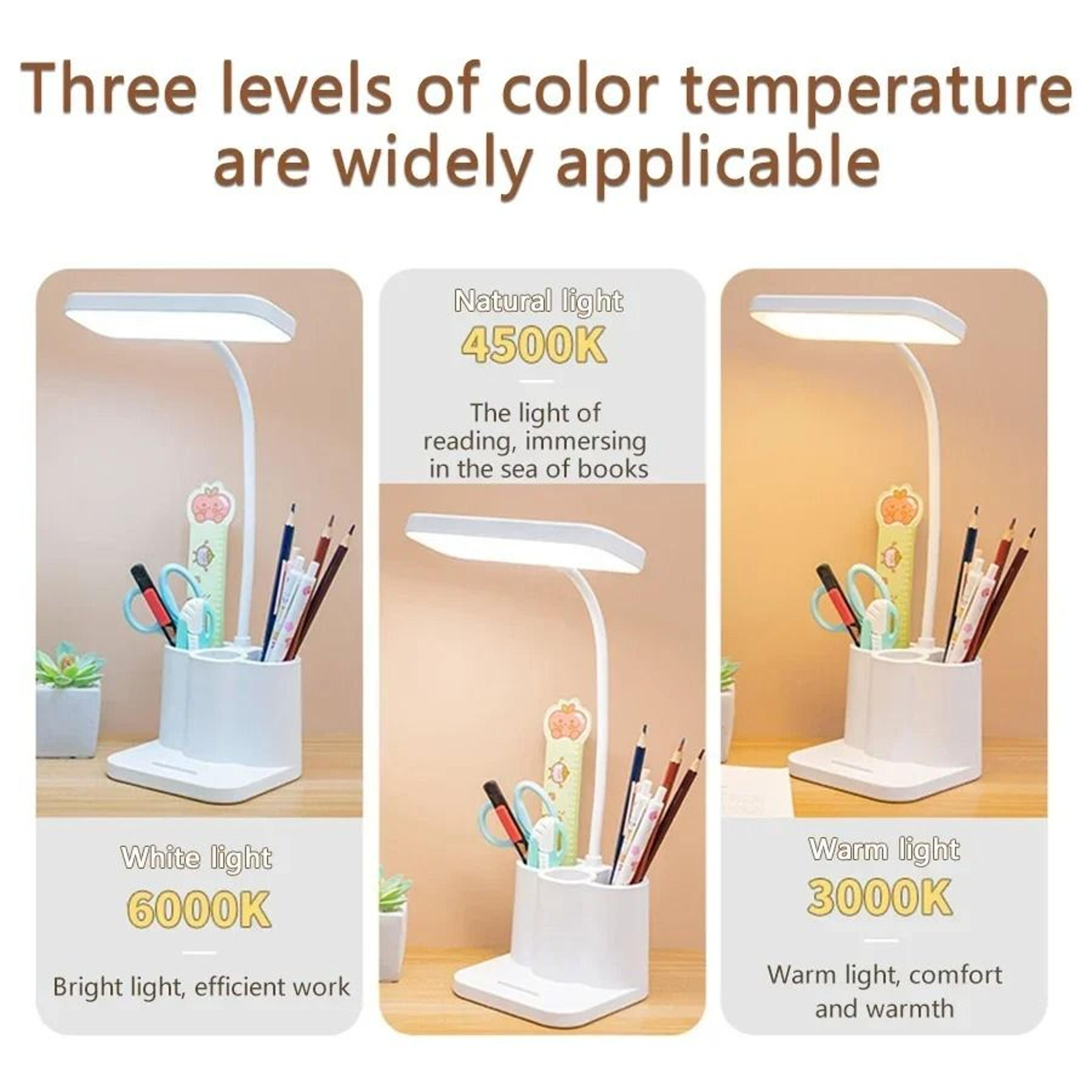 Rechargeable Eye Protection LED Desk Lamp Long Life Battery Stepless Dimming Touch Bedside Study Li 1