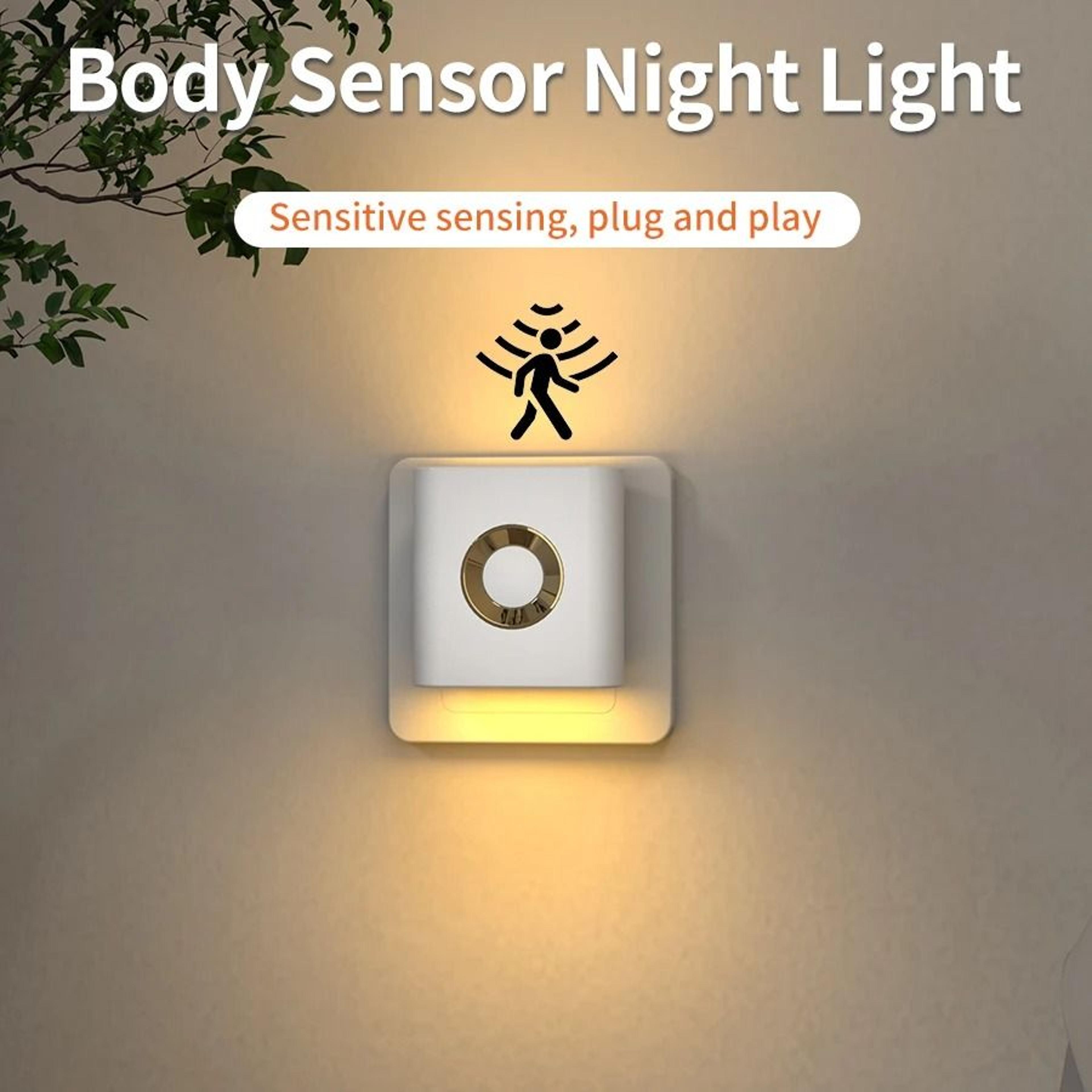 plug in led night light with integrated outlet motion sensor warm white ambient wall lamp for bedroom staircase corridor