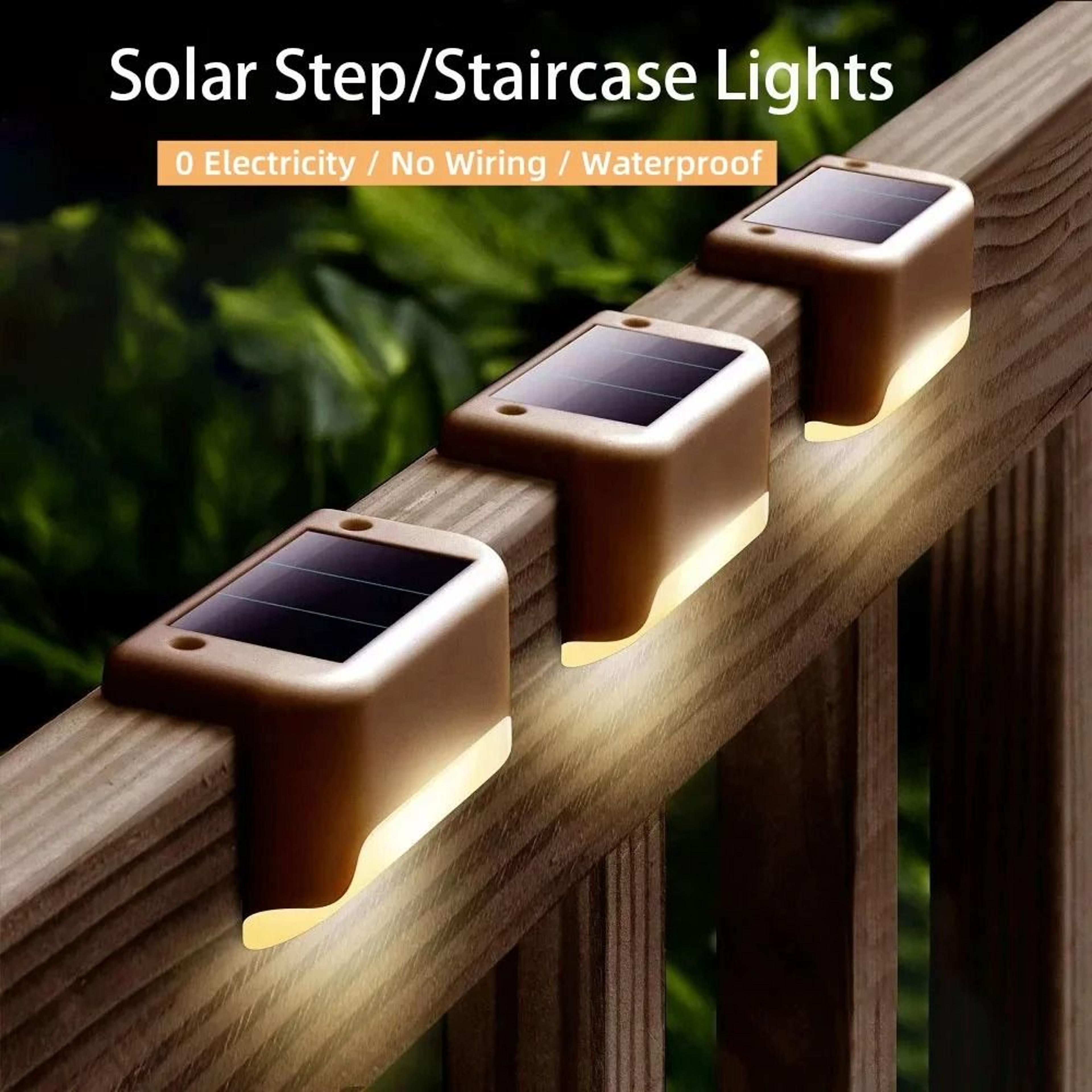 outdoor solar staircase light waterproof step deck lamp exterior balcony garden landscaping decoration wall sconce