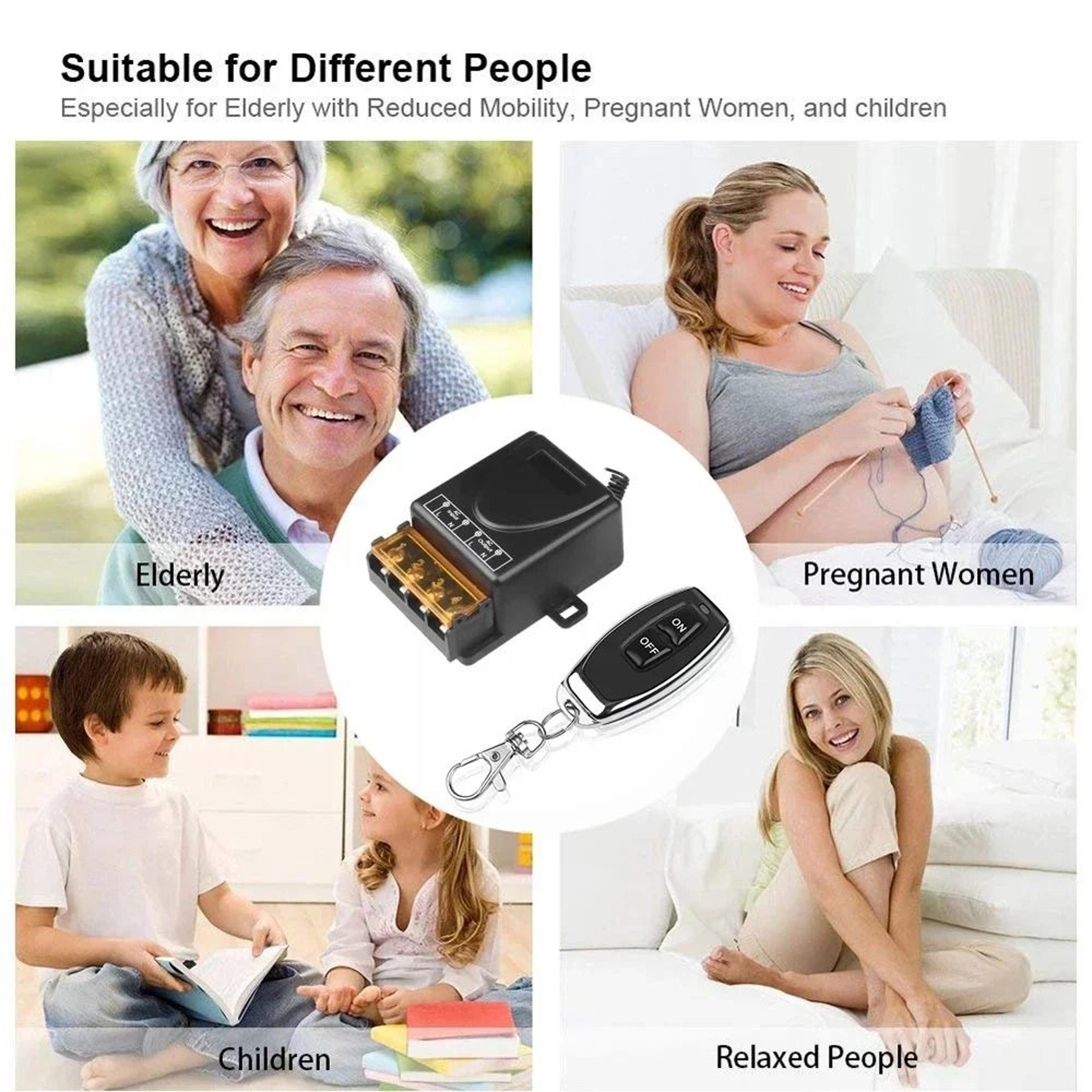 High Power 30A Wireless Remote Control Switch RF 433MHz AC 75220V Receiver Relay 4