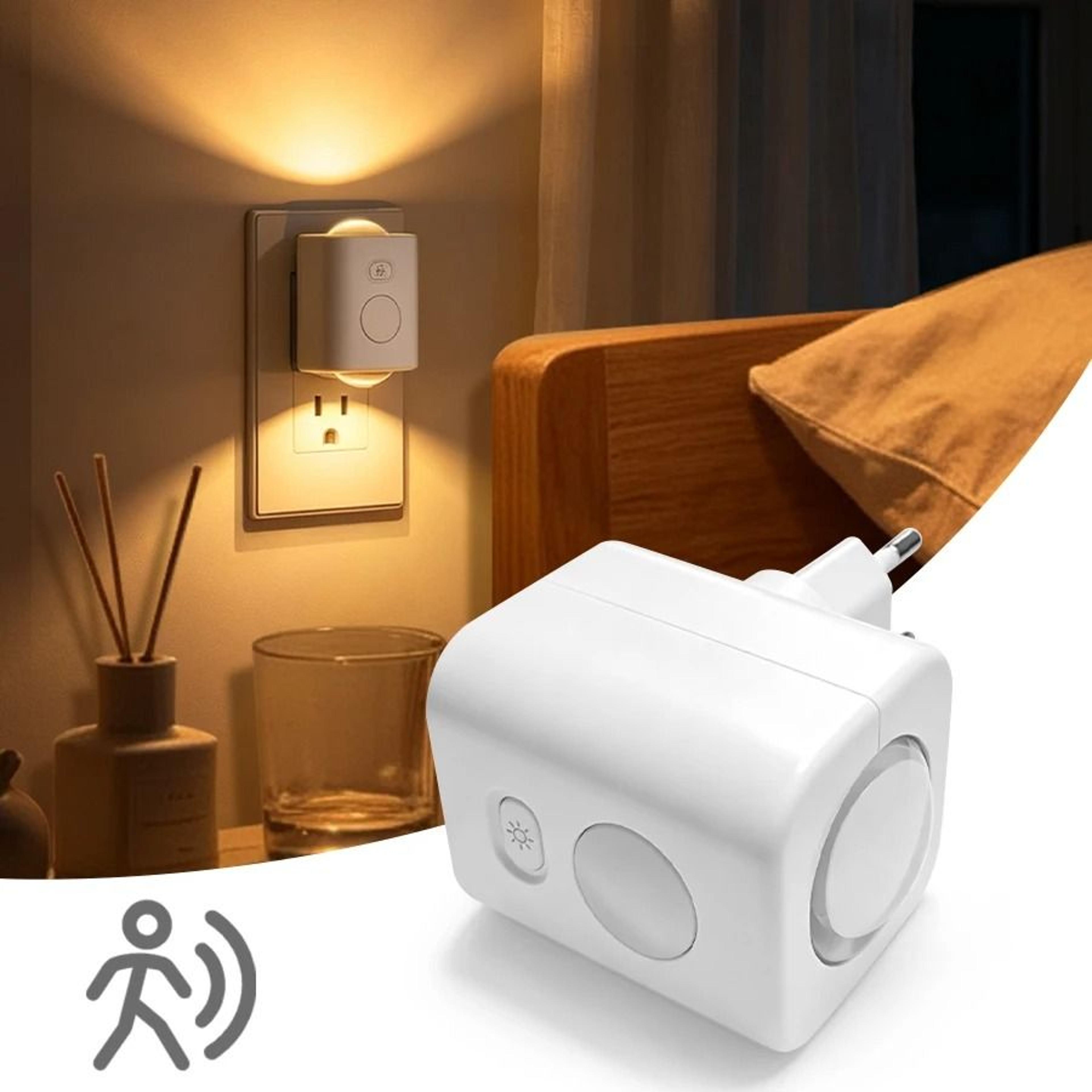 motion sensor plug in night light dimmable rgb color changing led wall lamp