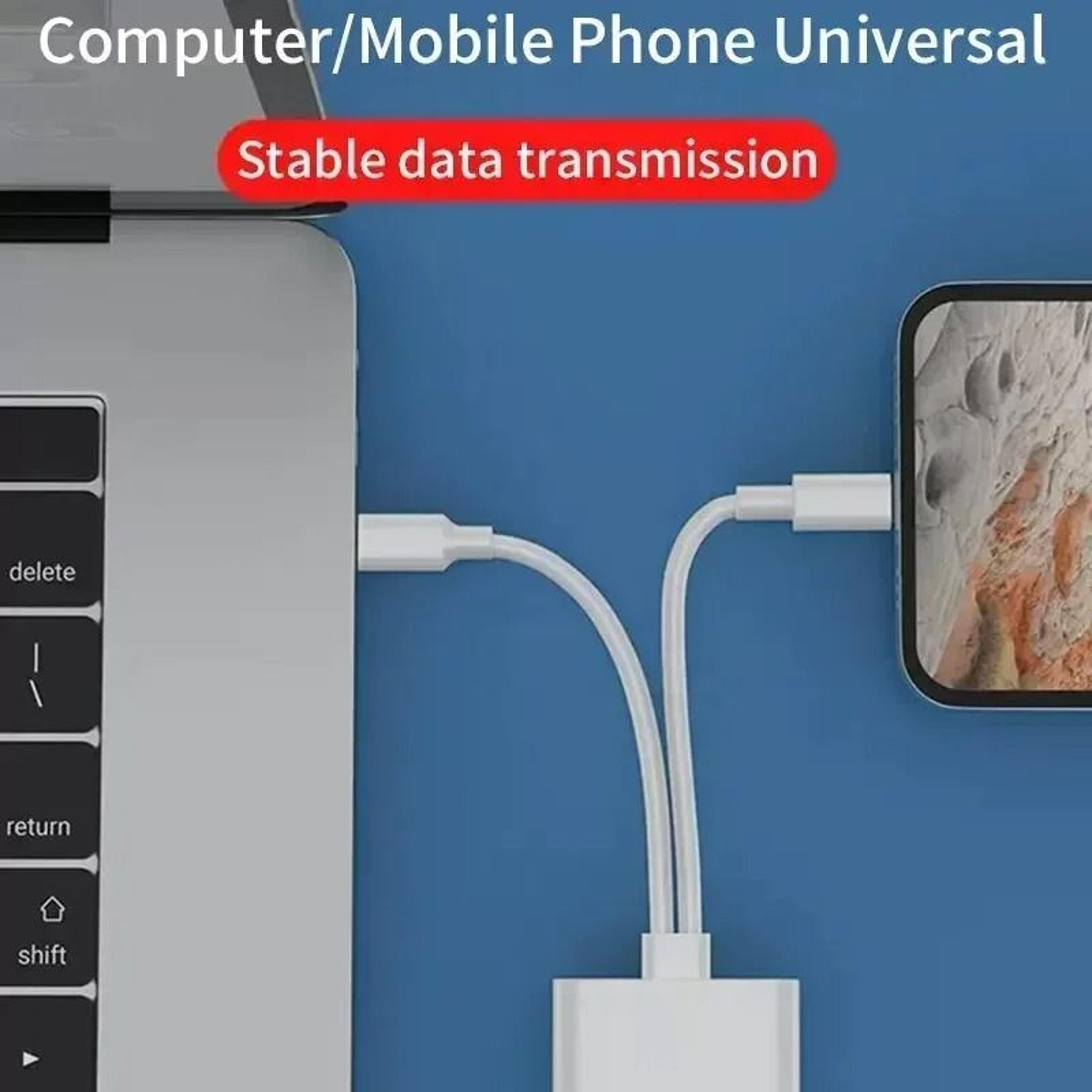 2 In 1 Dual Interface OTG Card Reader USB Type C Lightning SD TF Adapter 2