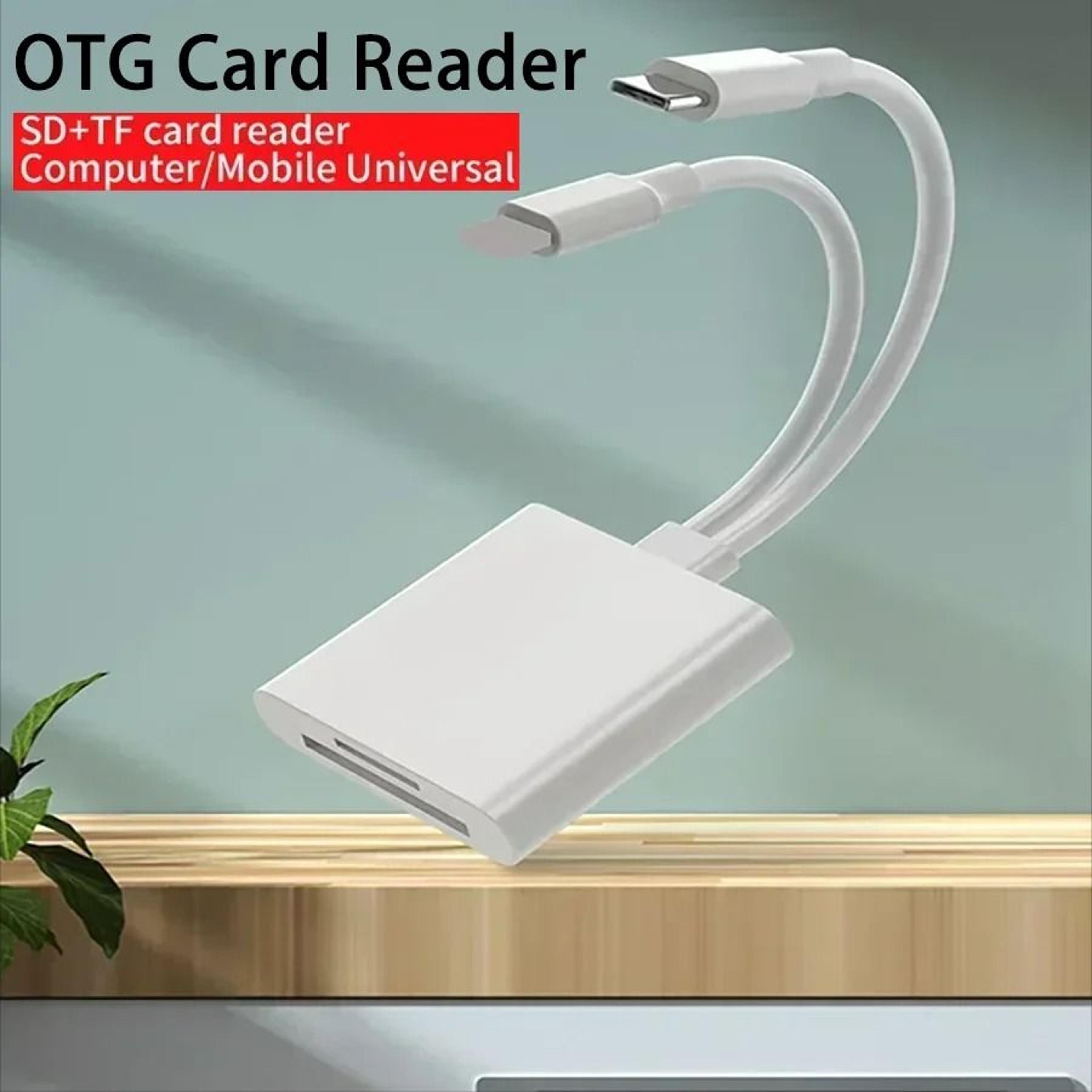 2 in 1 dual interface otg card reader usb type c lightning sd tf adapter