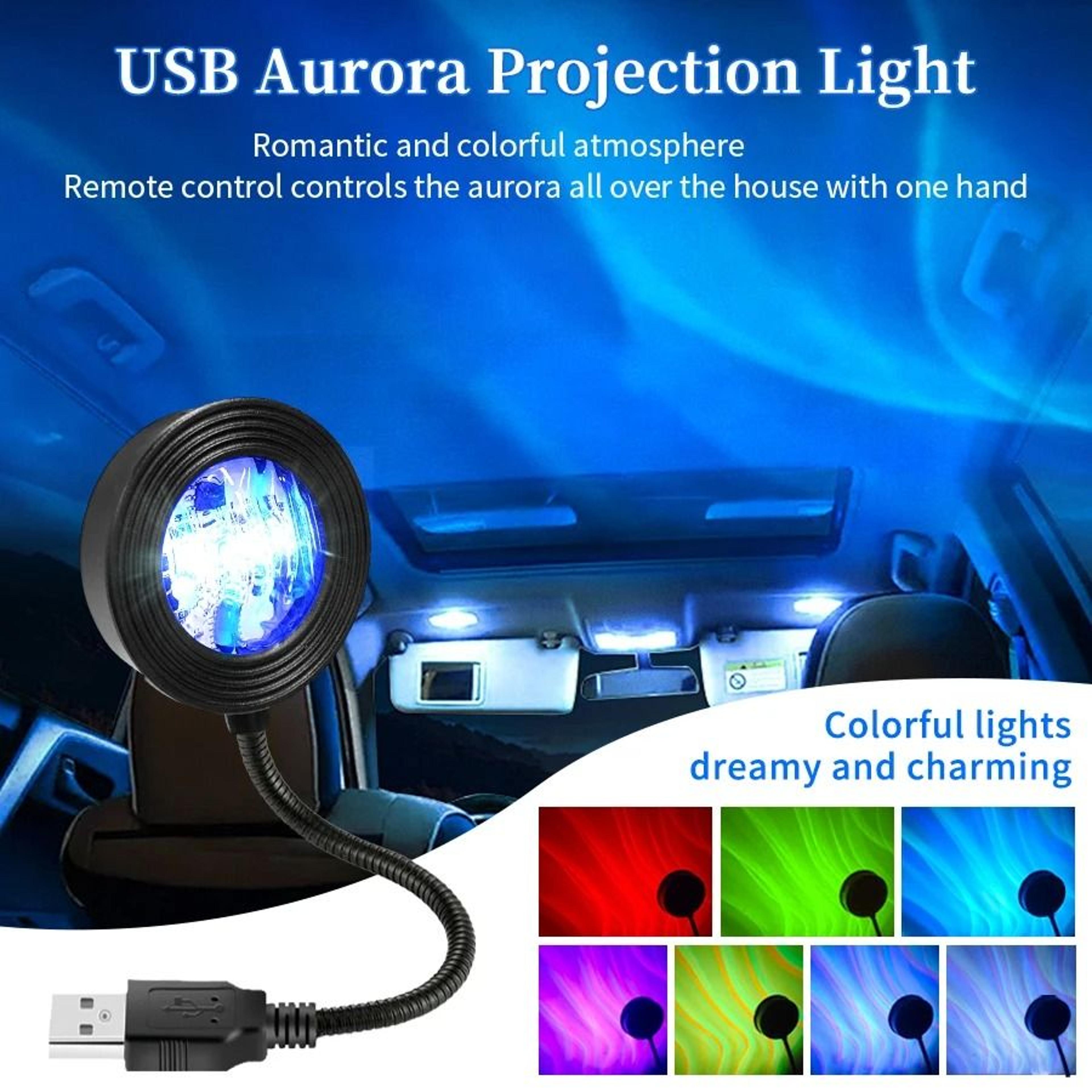 water ripple aurora projection ambient light usb touch remote color changing lamp