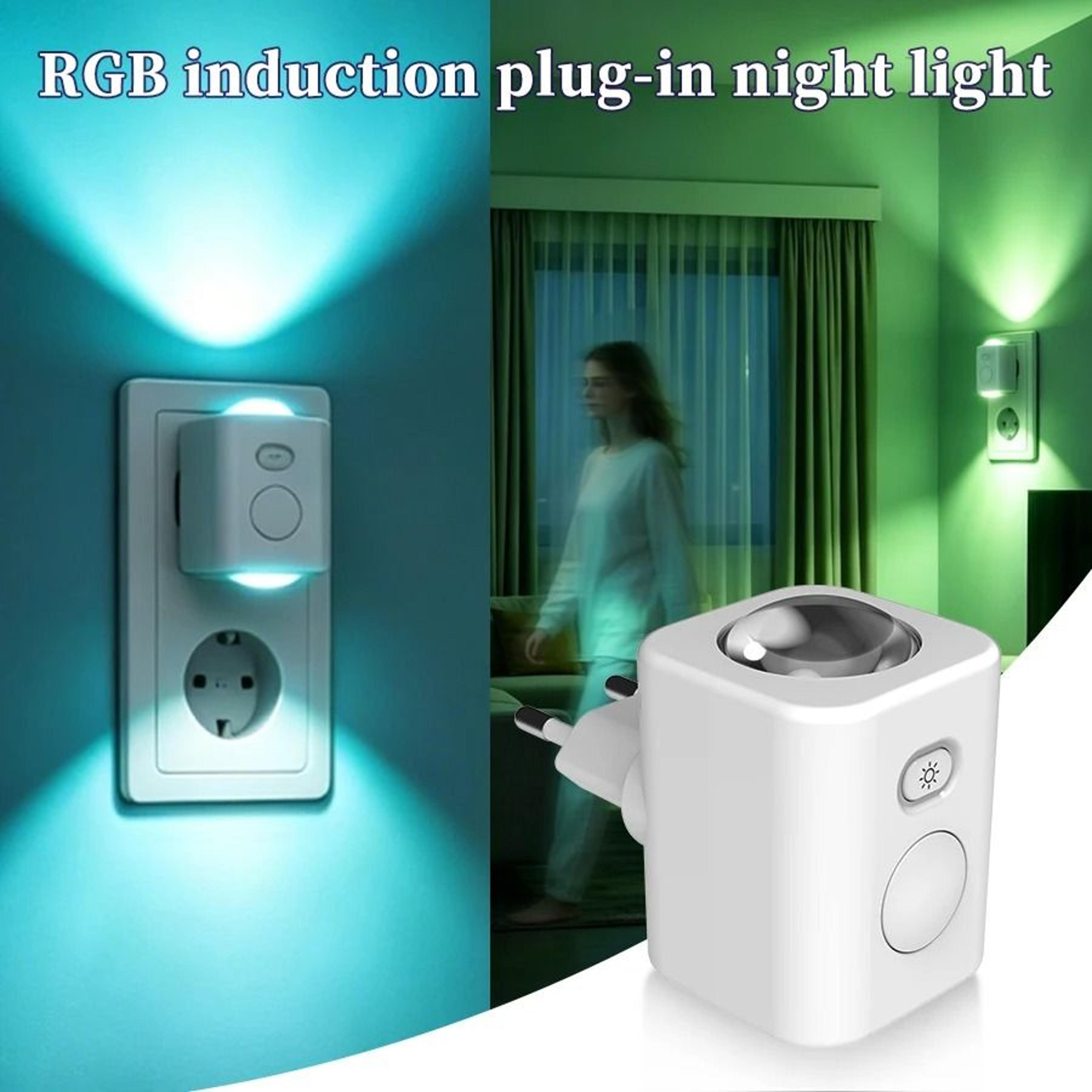 motion sensor led night light plug in dimmable rgb color changing wall lamp 220v