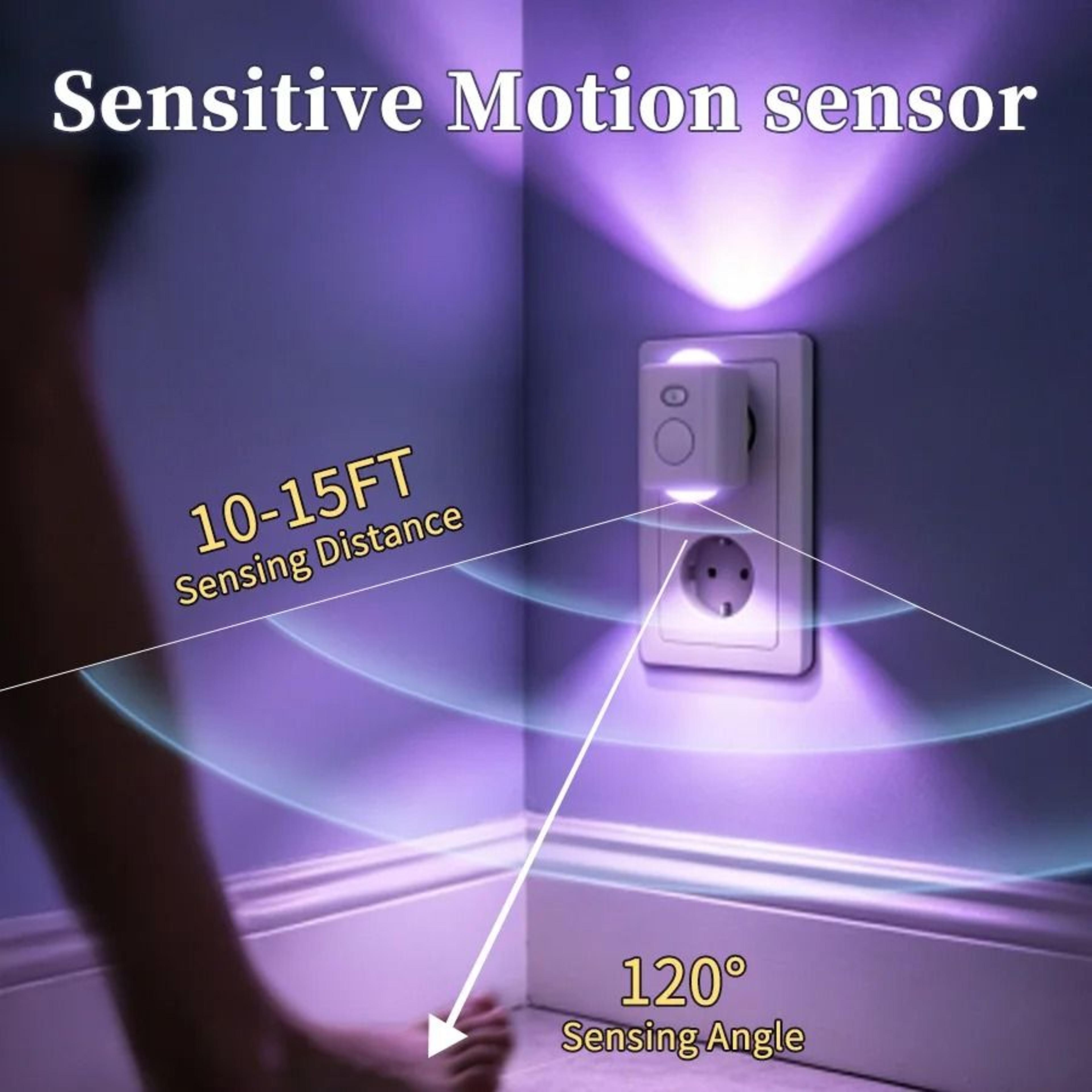 Motion Sensor LED Night Light Plug In Dimmable RGB Color Changing Wall Lamp 220V 2
