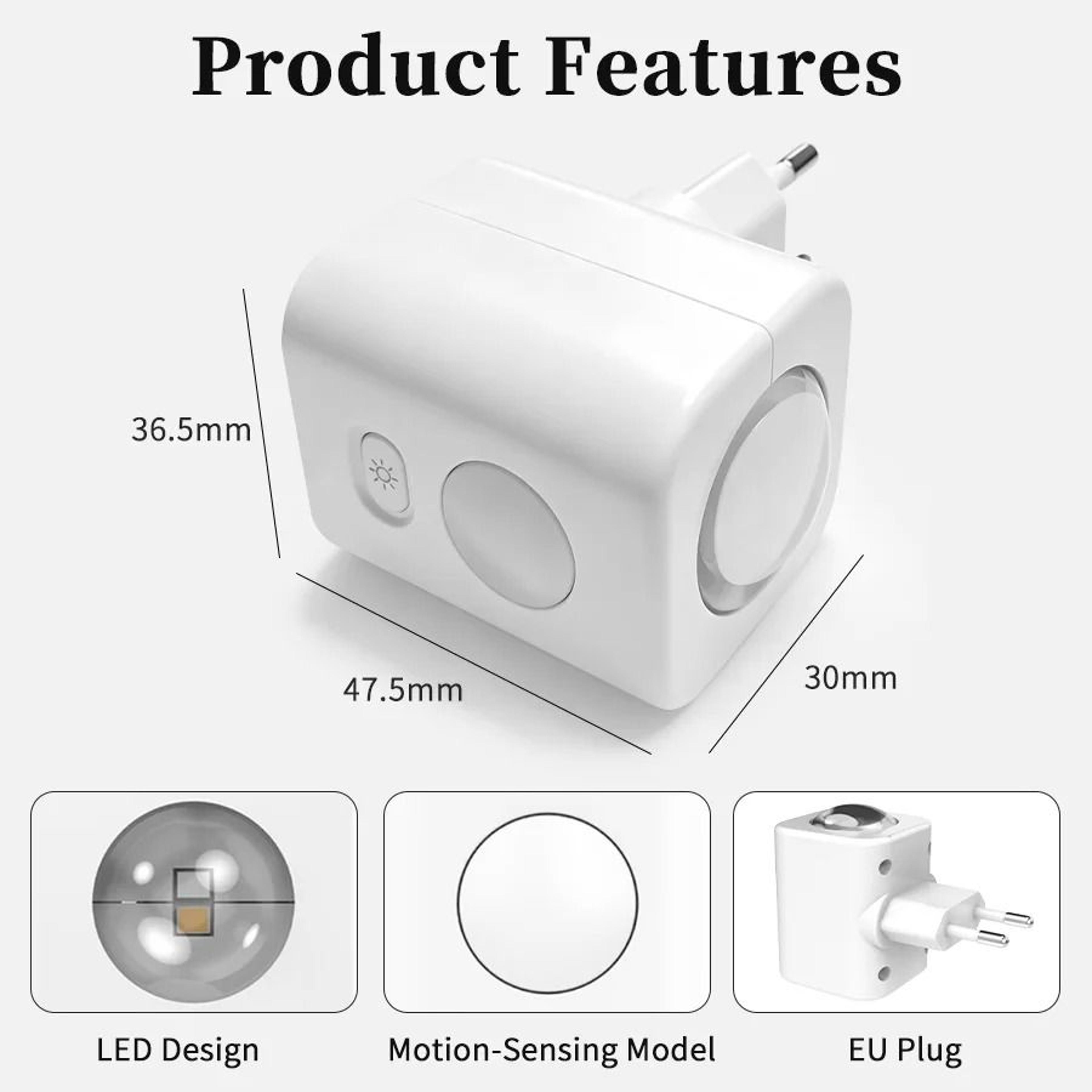 Motion Sensor LED Night Light Plug In Dimmable RGB Color Changing Wall Lamp 220V 5