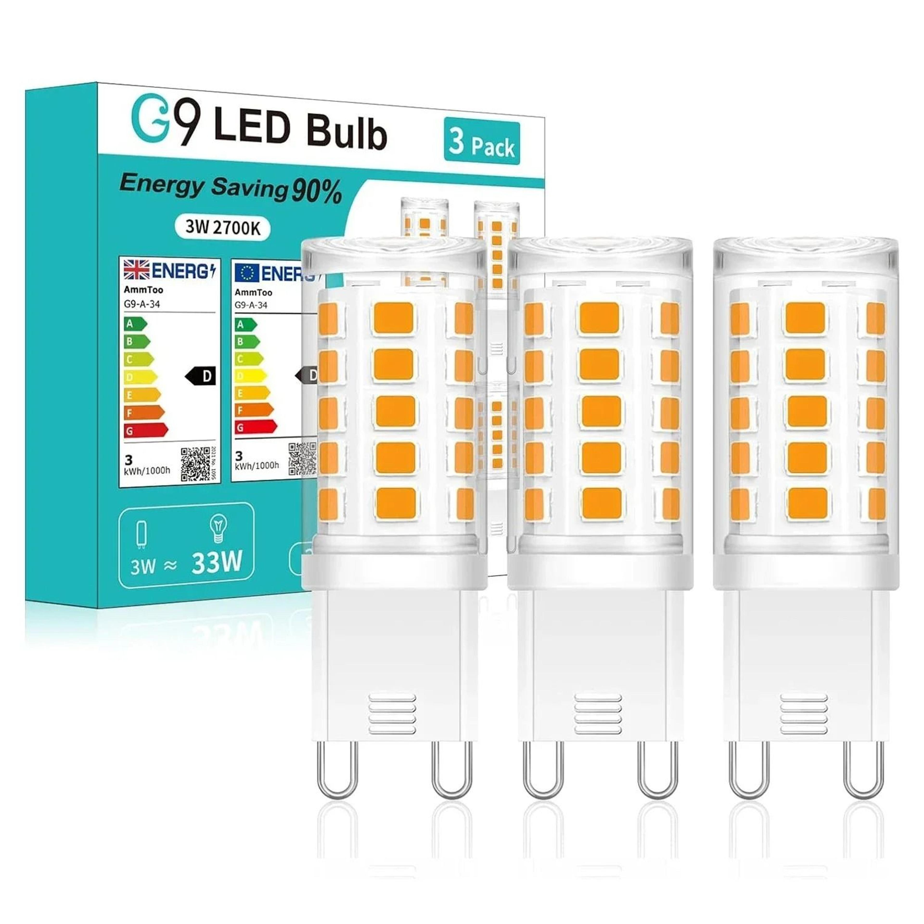 G9 LED Corn Bulbs 3W No Flicker 30W Halogen Replacement Chandelier Light 5