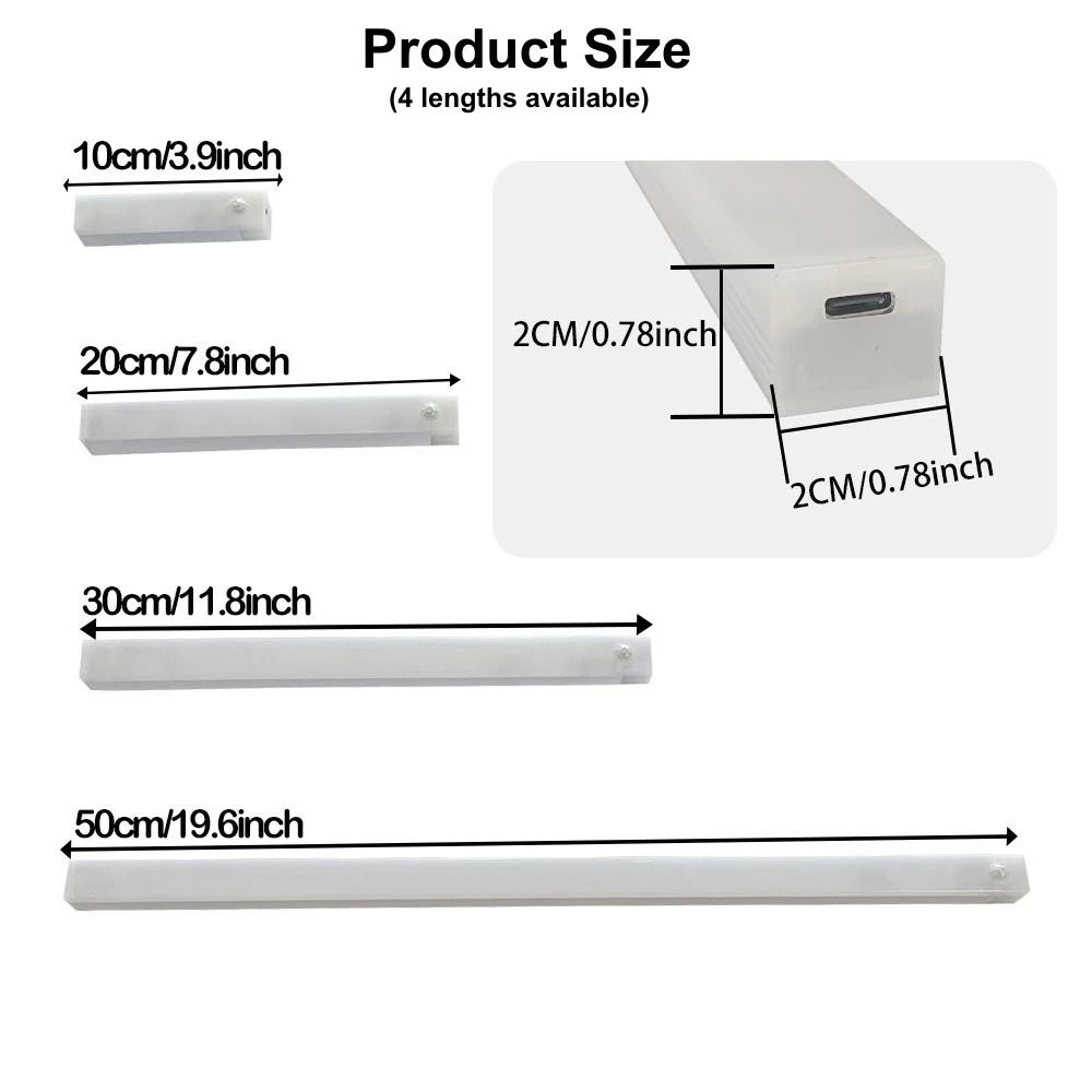 Motion Sensor LED Strip Light Bar USB Rechargeable Cordless Cabinet Stair Lamp 1