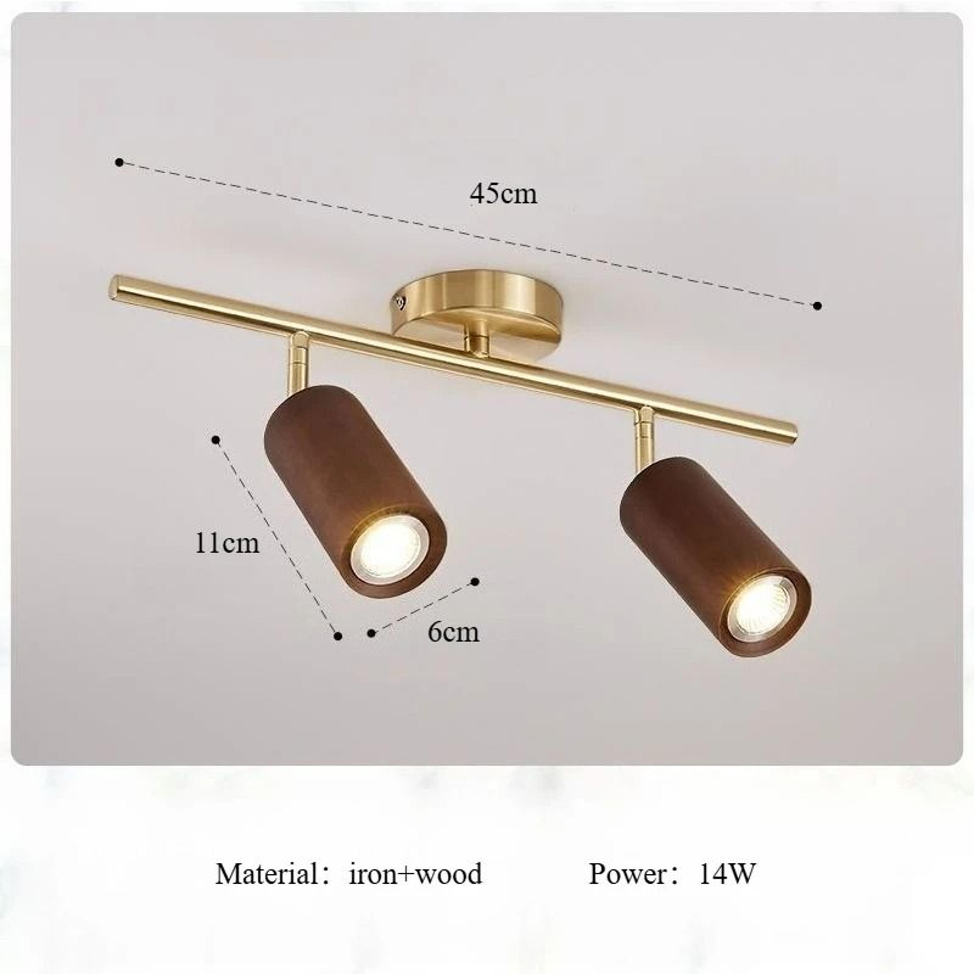 Minimalist Wooden Ceiling Spotlight Rotatable Indoor Commercial Living Room Accent Fixture 10