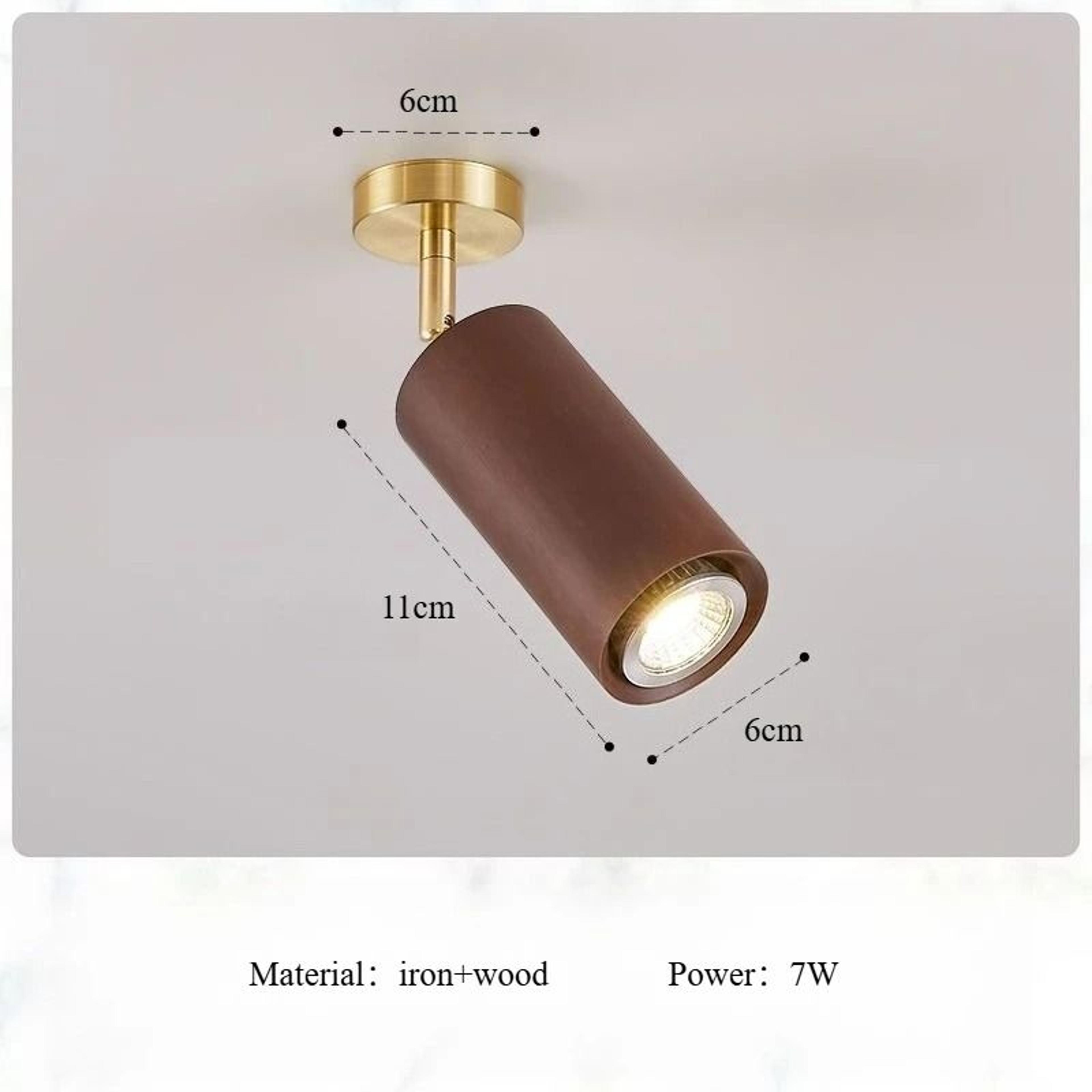 Minimalist Wooden Ceiling Spotlight Rotatable Indoor Commercial Living Room Accent Fixture 9