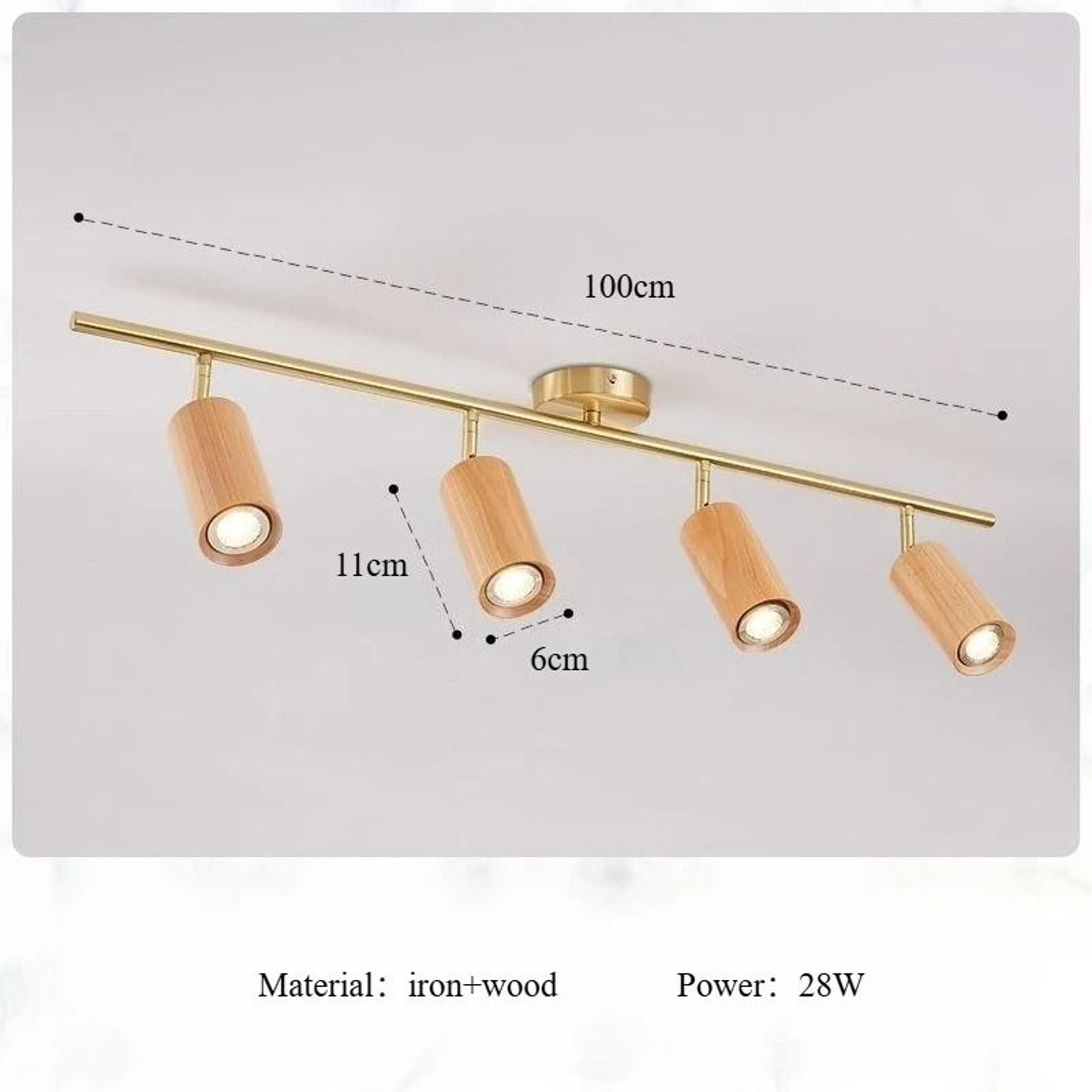 Minimalist Wooden Ceiling Spotlight Rotatable Indoor Commercial Living Room Accent Fixture 8