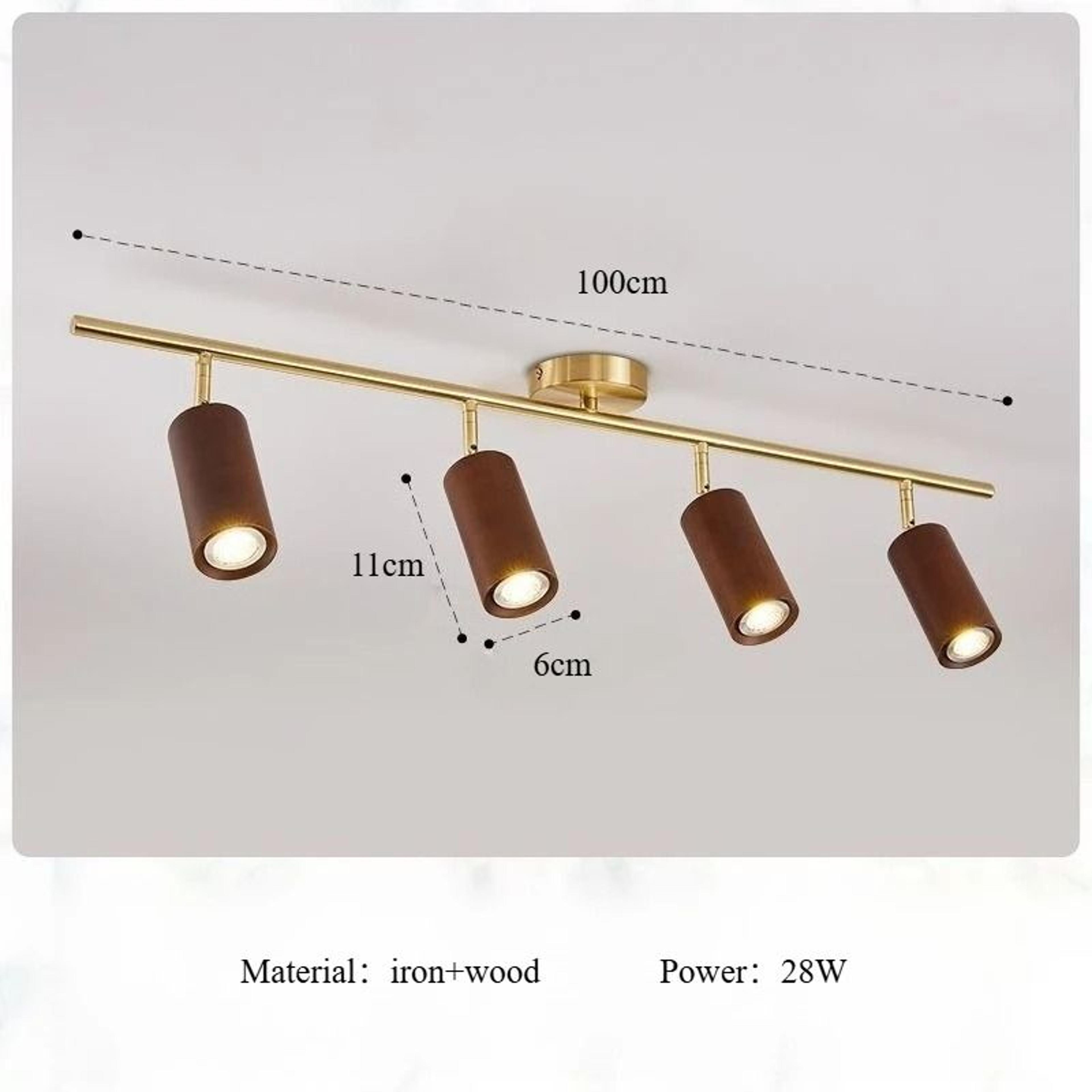 Minimalist Wooden Ceiling Spotlight Rotatable Indoor Commercial Living Room Accent Fixture 12