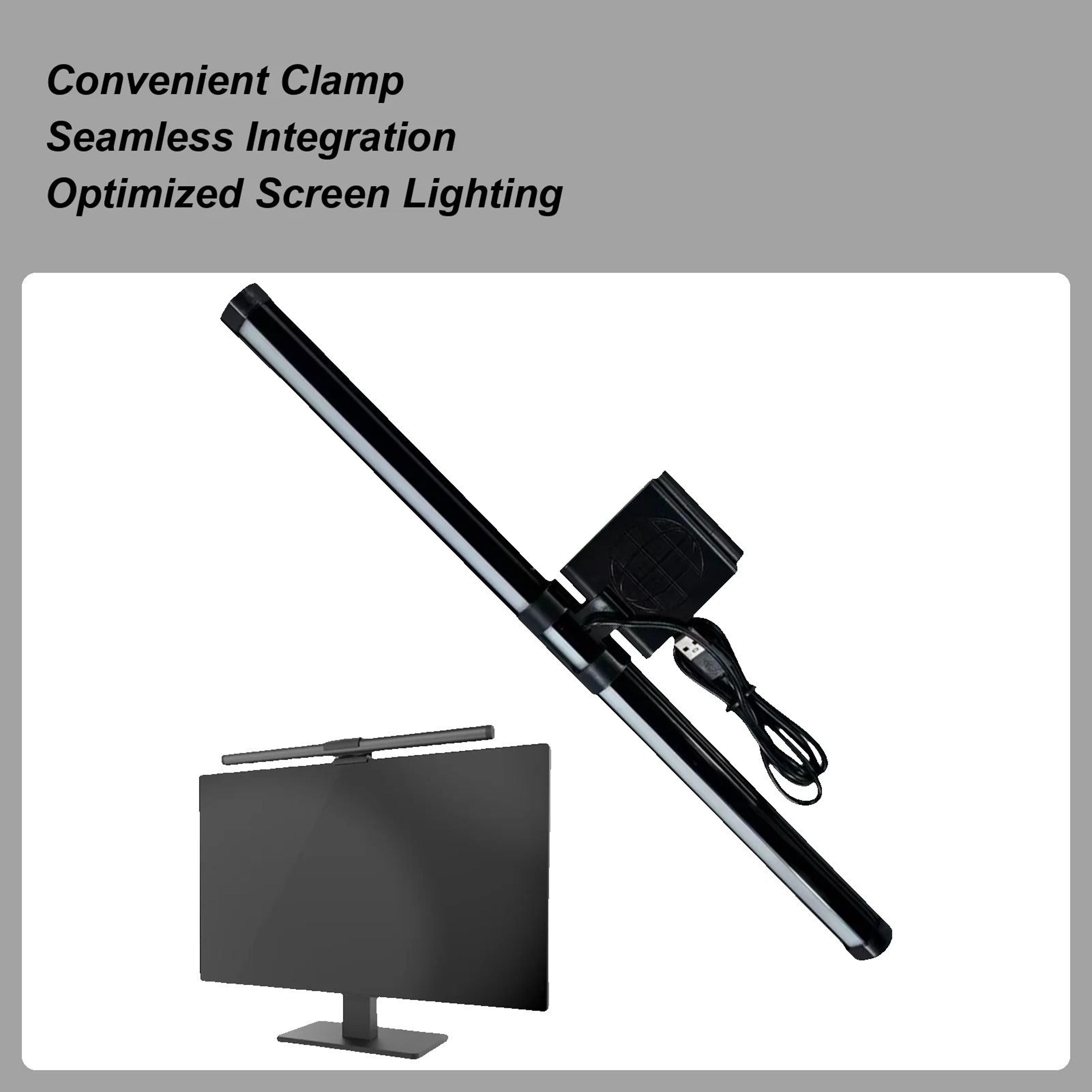 monitor led light bar 3 color adjustable screen task lamp glare free desktop luminaire