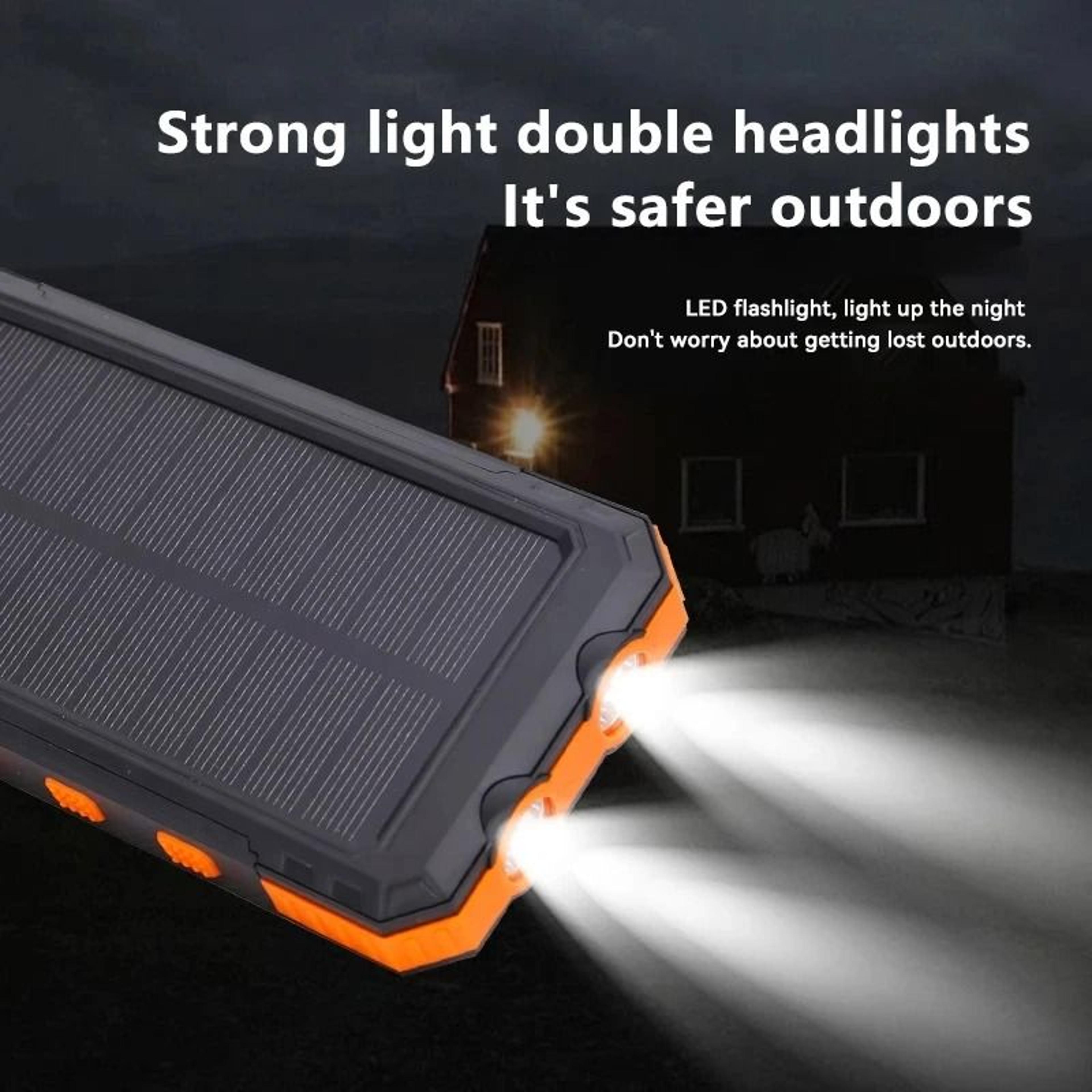 high capacity solar power bank fast charging waterproof external battery backup