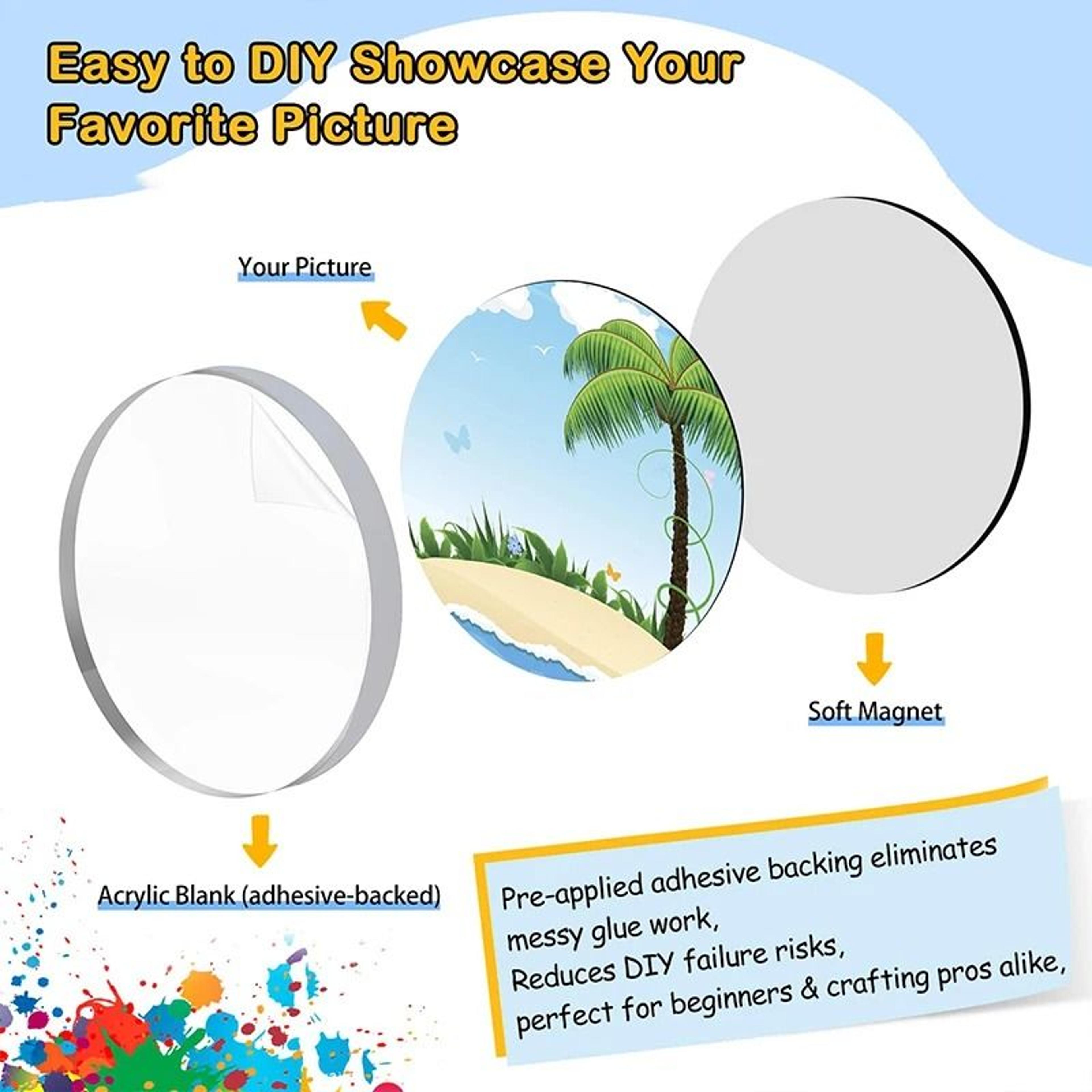 Clear Acrylic Rectangle DIY Refrigerator Magnet Blanks Custom Photo Frame Keepsake Set 1