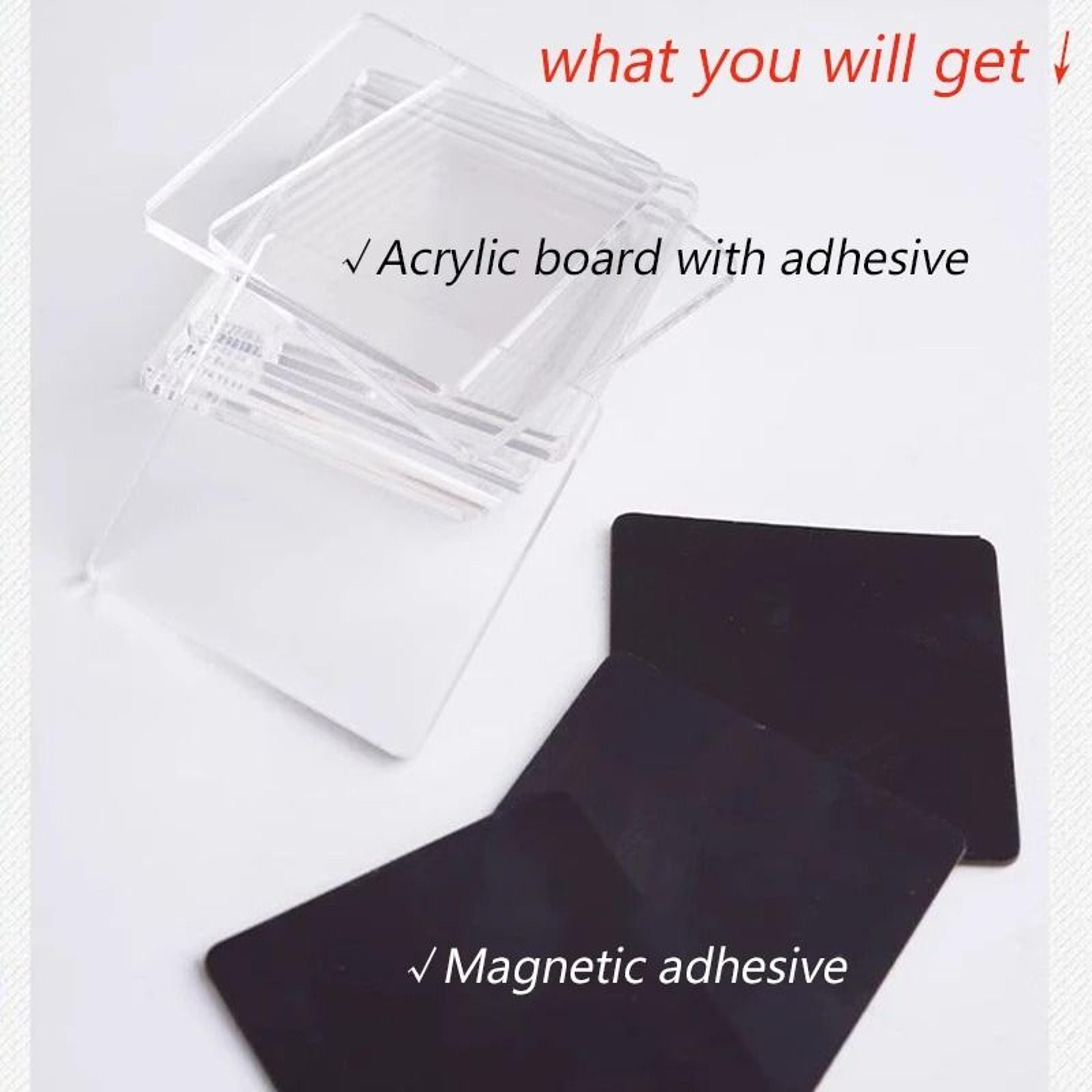 Clear Acrylic Rectangle DIY Refrigerator Magnet Blanks Custom Photo Frame Keepsake Set 2