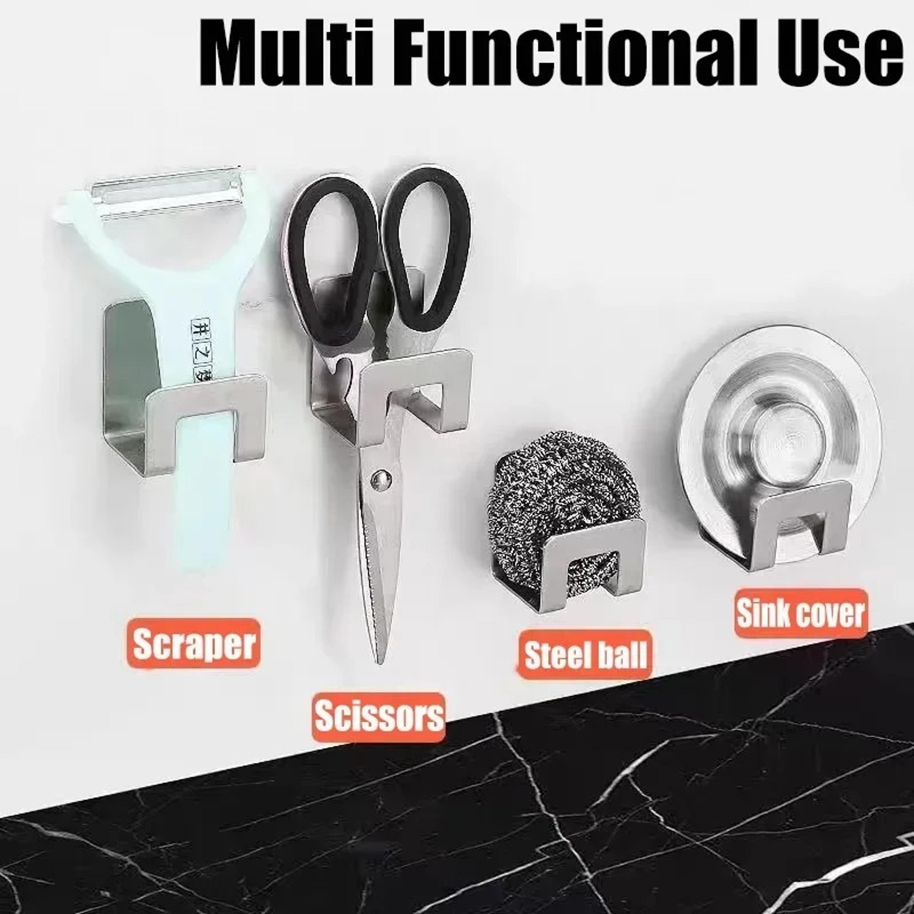 Stainless Steel Sink Sponge Holder Self Adhesive Kitchen Sink Organizer 2