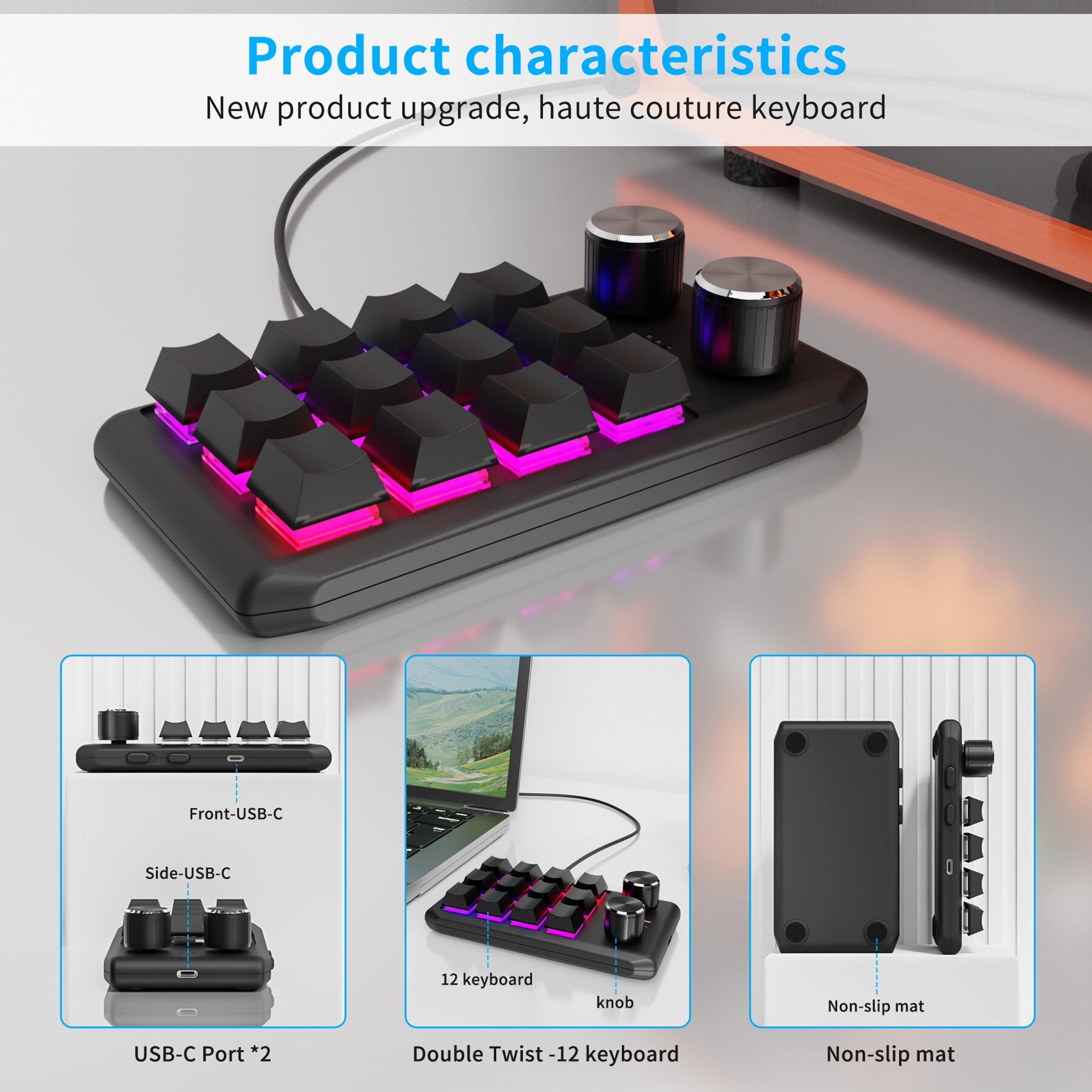 Key Programmable Macropad With Bluetooth RGB And Dual Knobs 3