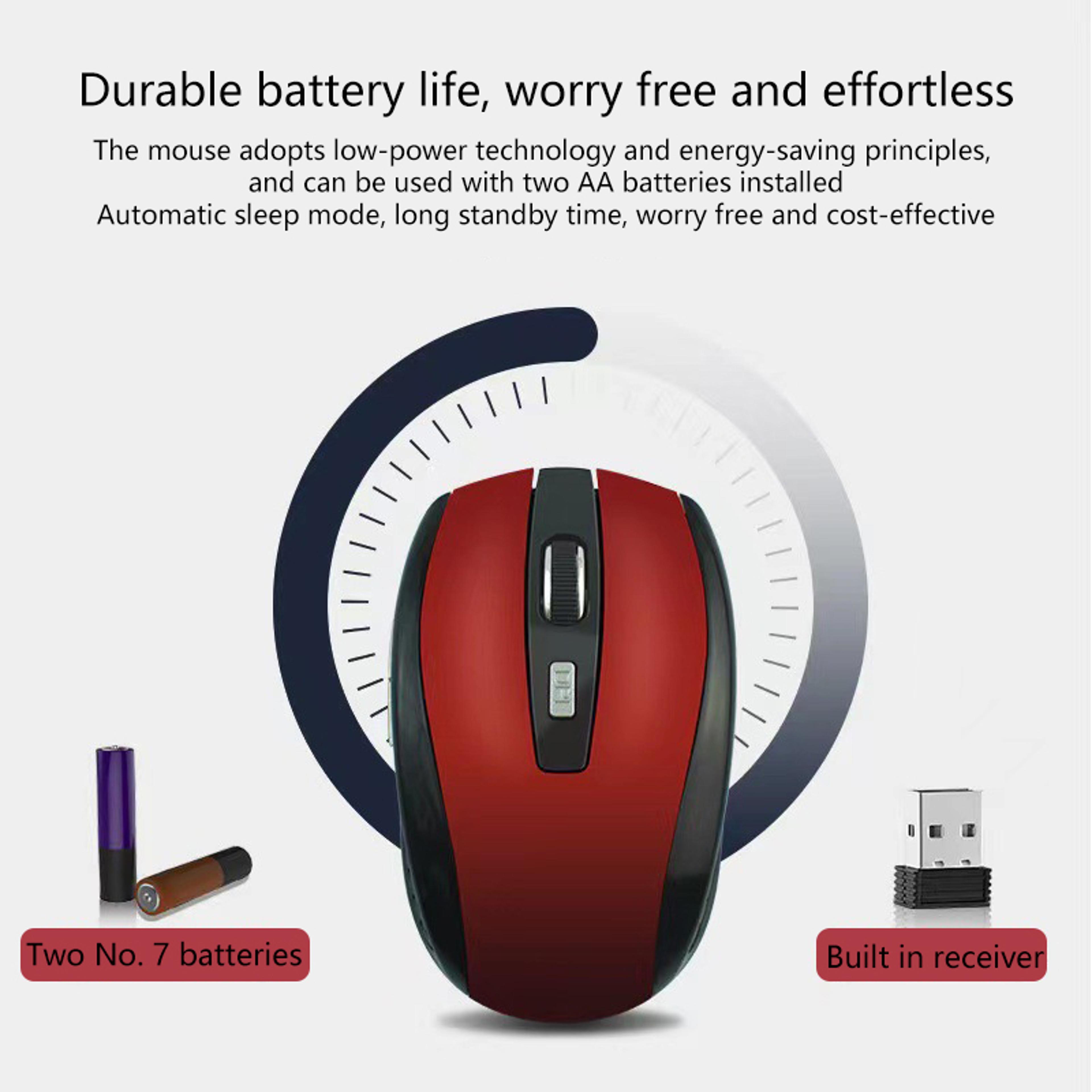 USB Optical Wireless Mouse Ergonomic Design For Computer Laptop Gaming 6