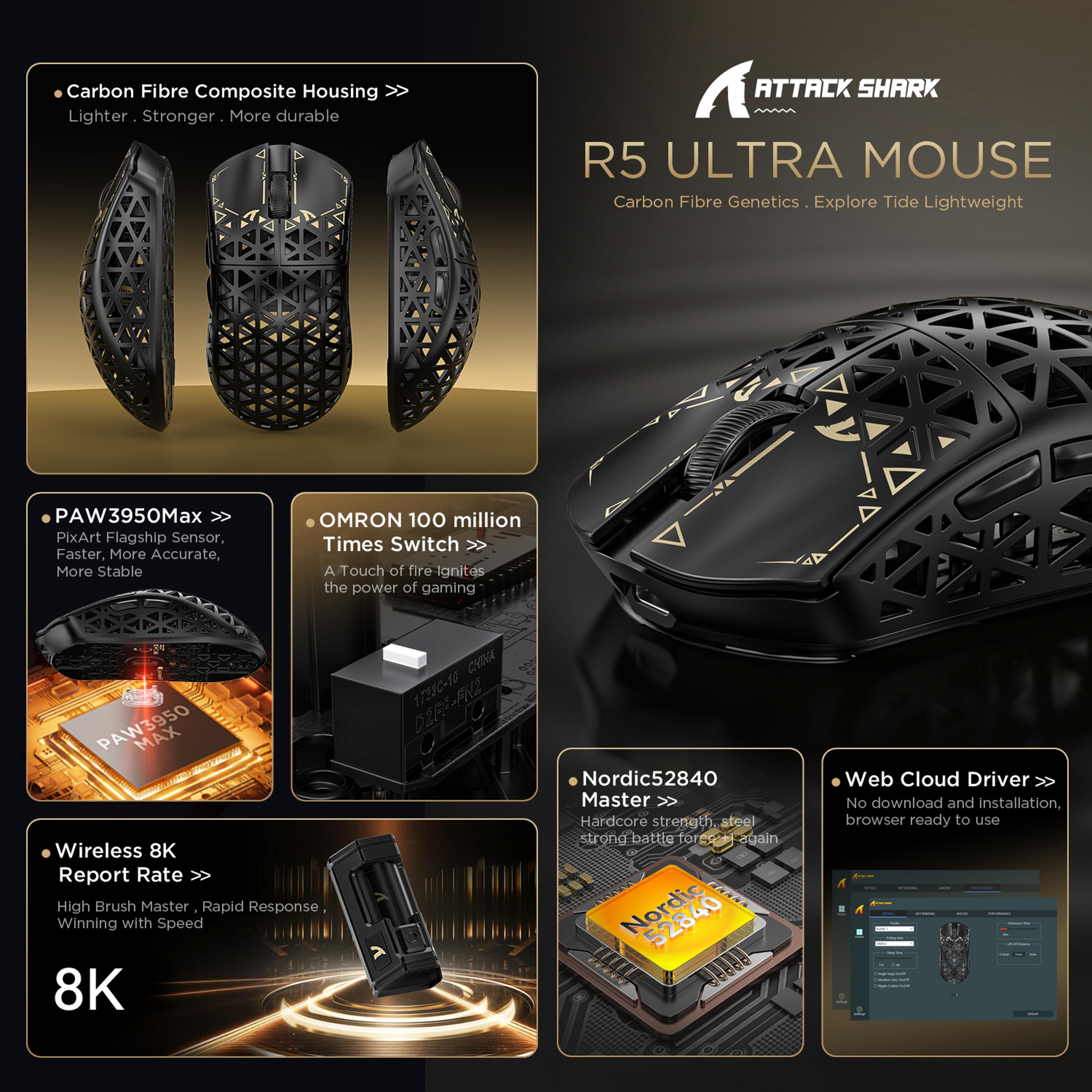 Ultra Carbon Fiber Gaming Mouse Wireless 4