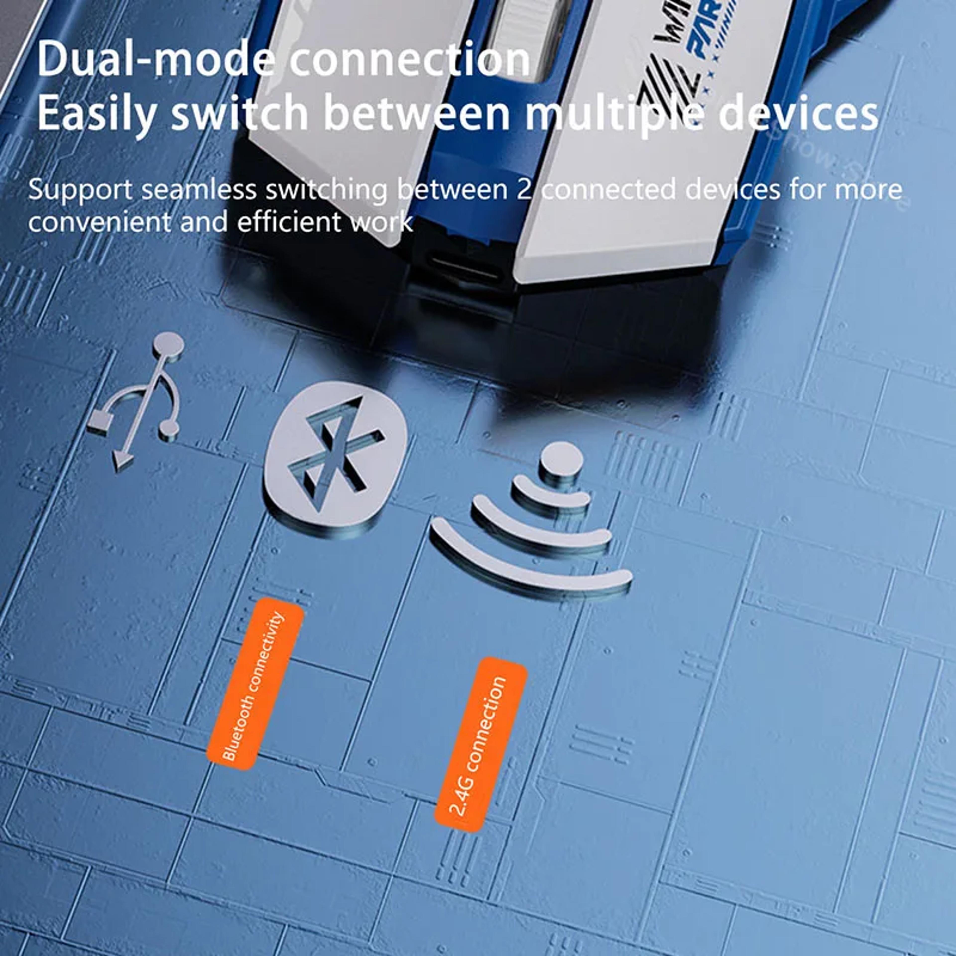Rechargeable Bluetooth Wireless Mouse Dual Mode DPI For Laptop PC 3