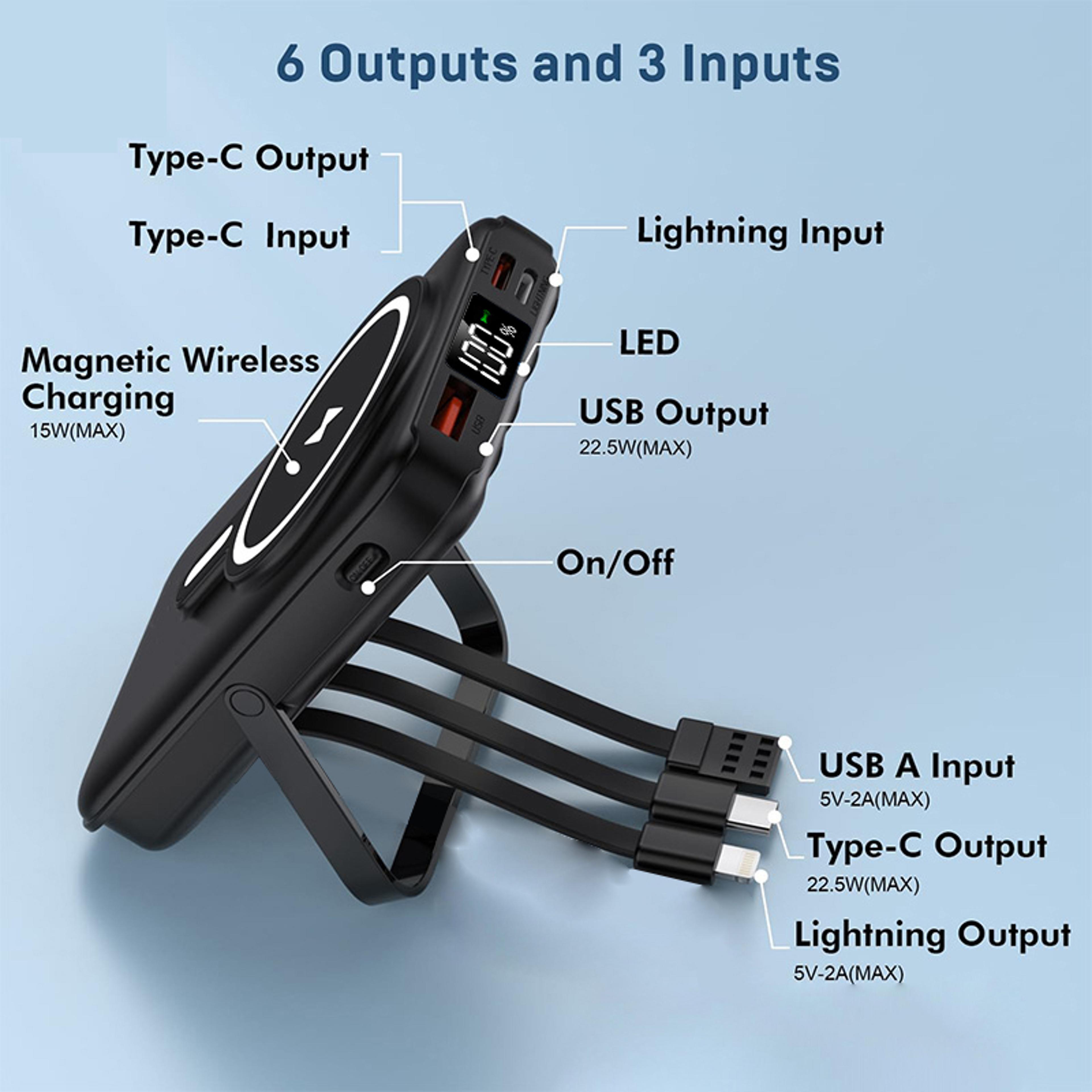 Magnetic Wireless Power Bank Fast Charger With Foldable Stand 5