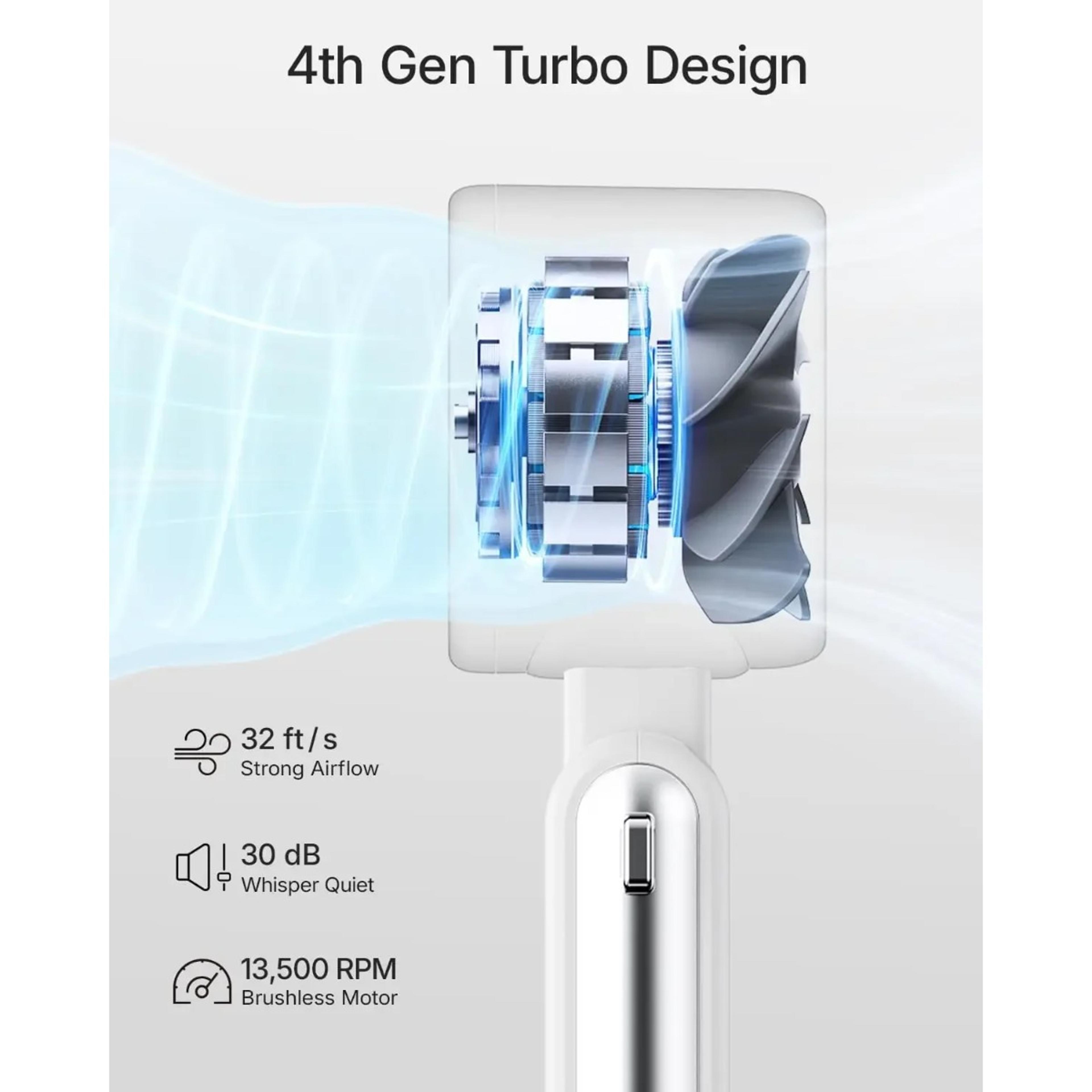 Mini High Speed Handheld Fan Rechargeable Foldable Turbo Fan With Digital Display 7