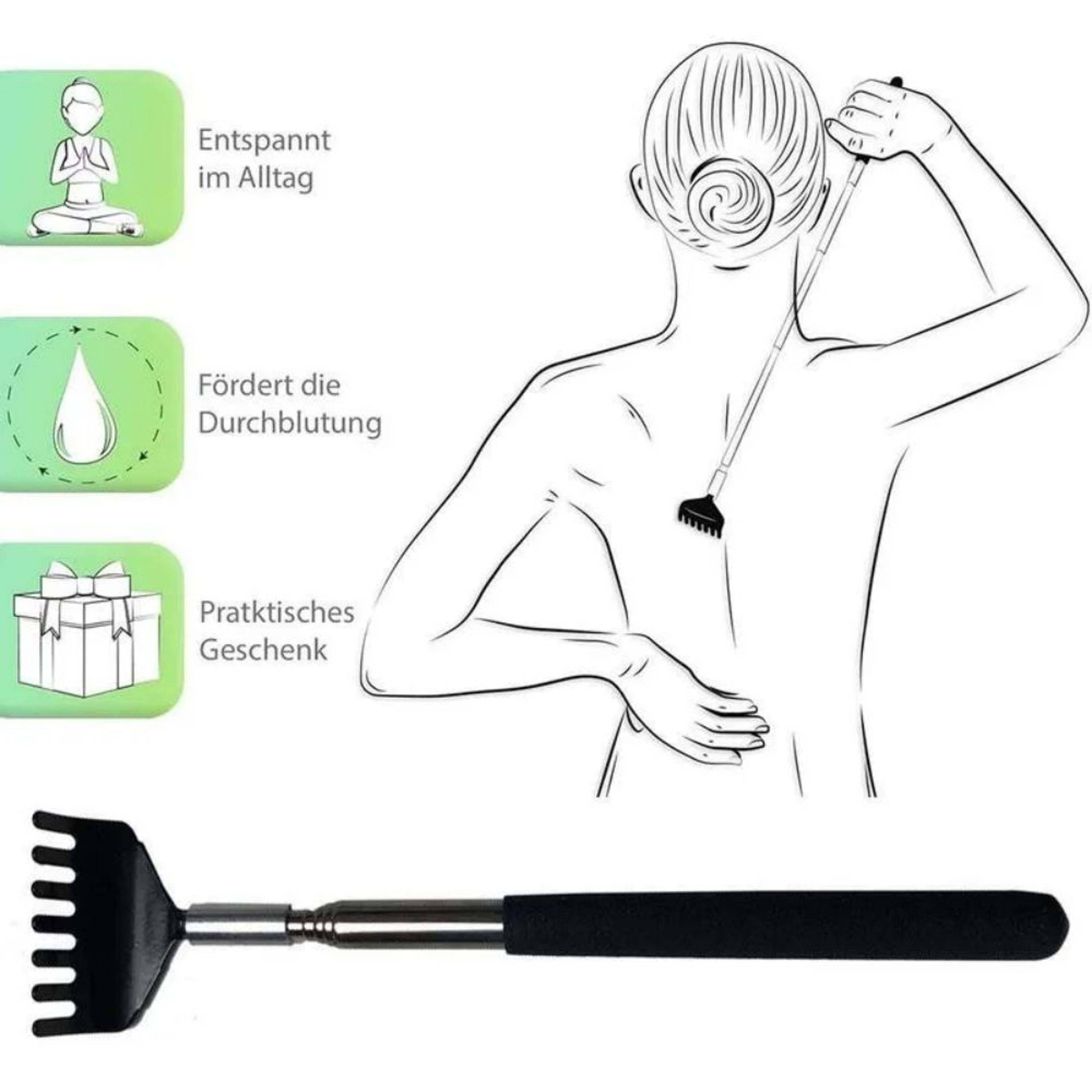 Telescopic Stainless Steel Back Scratcher With Carrying Bag 5