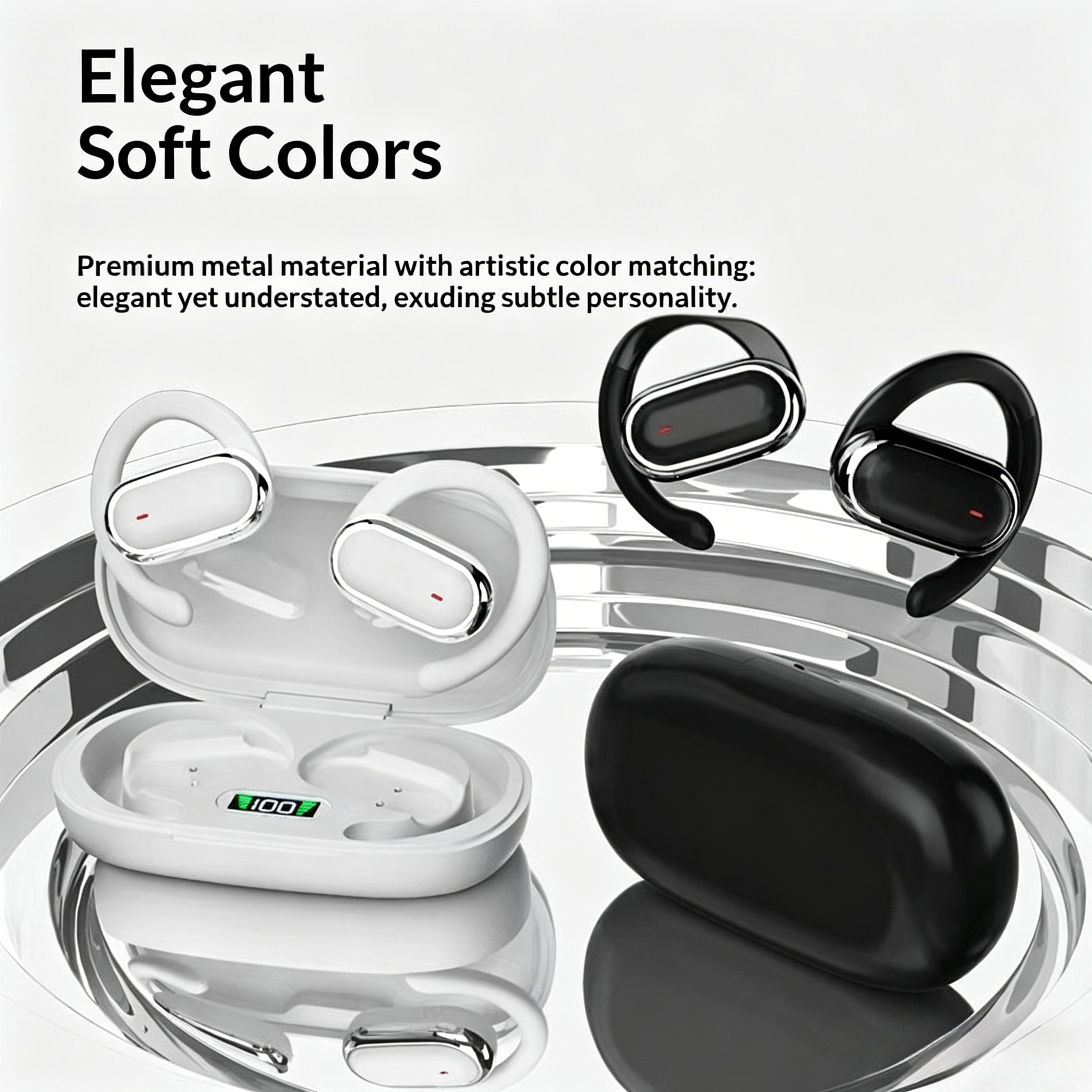 Open Ear Wireless Earhook Headphones Bluetooth With LED Power Display 2