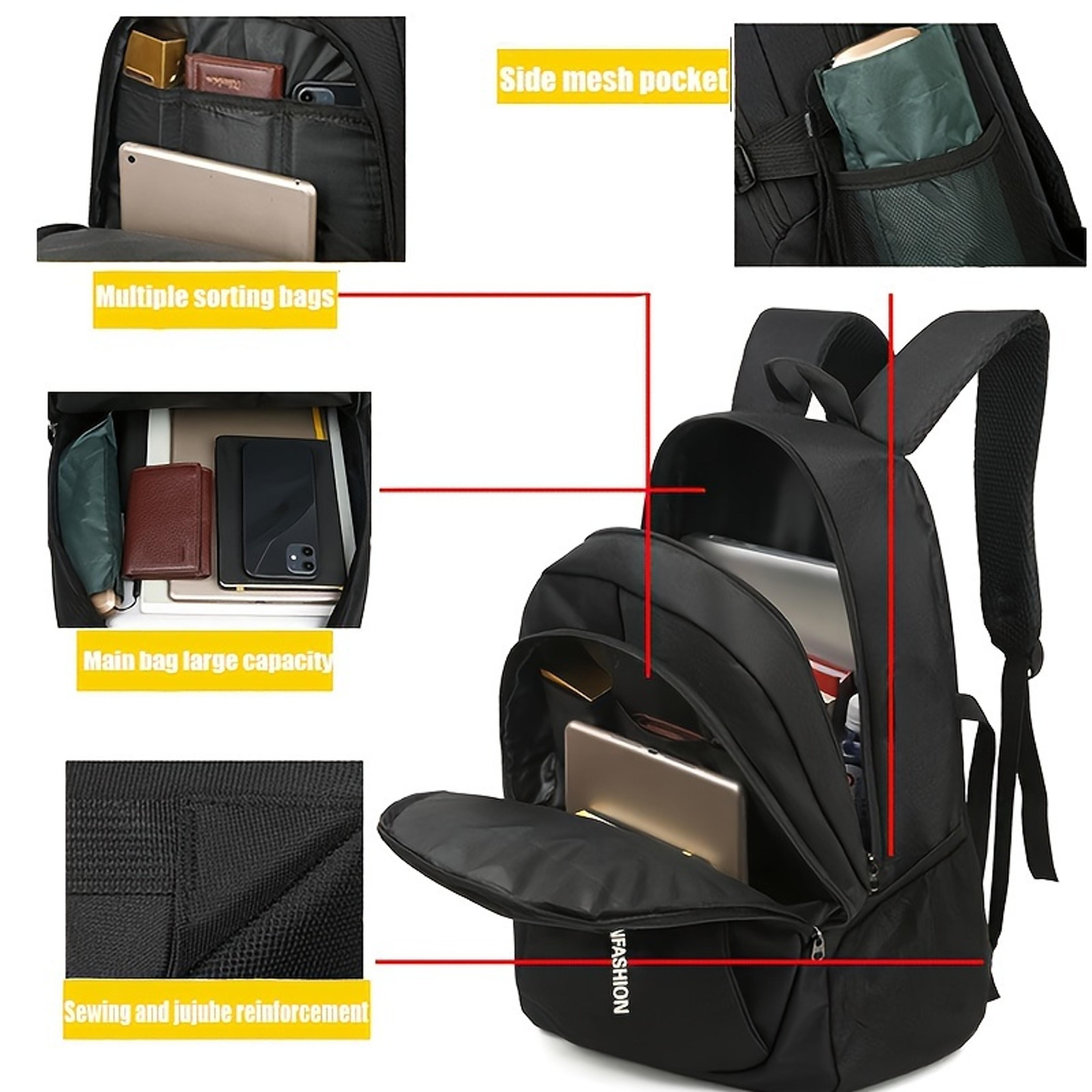 Men Waterproof Laptop Backpack Large Capacity Oxford Business Travel School Bag 3