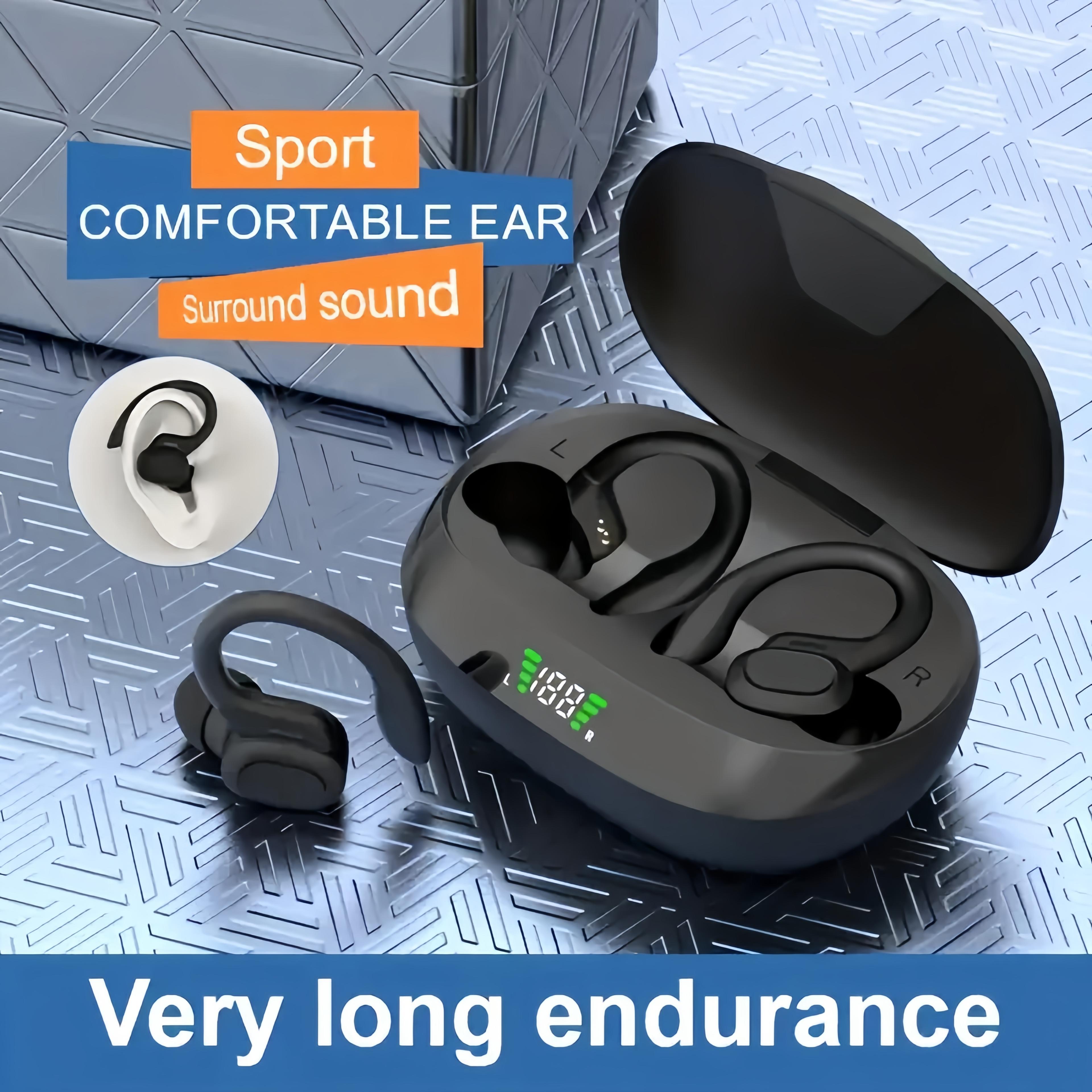 True Wireless Ear Clip Sports Earbuds With Microphone And LED Display 1
