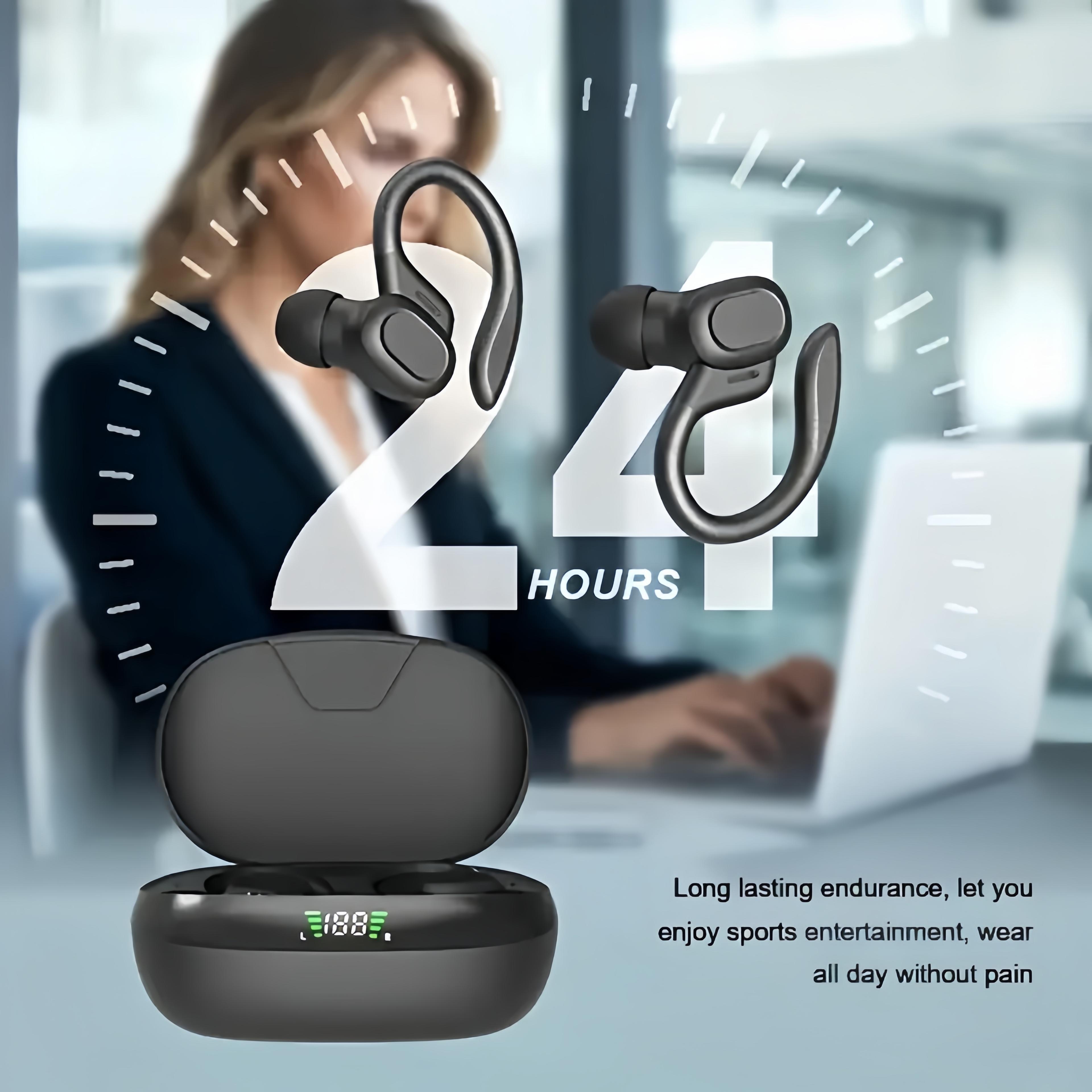 True Wireless Ear Clip Sports Earbuds With Microphone And LED Display 2