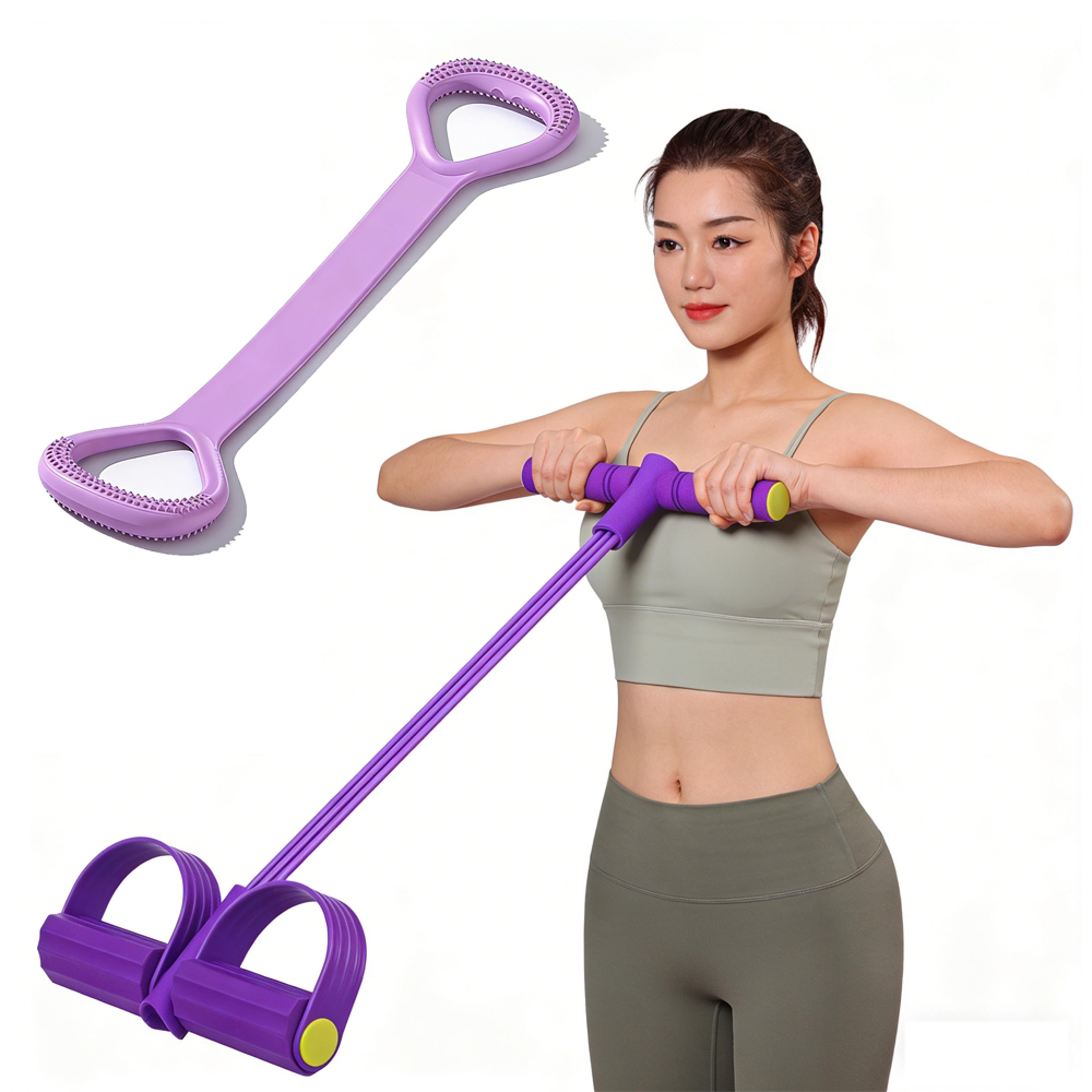 foot pedal resistance band set for full body yoga pilates and stretching