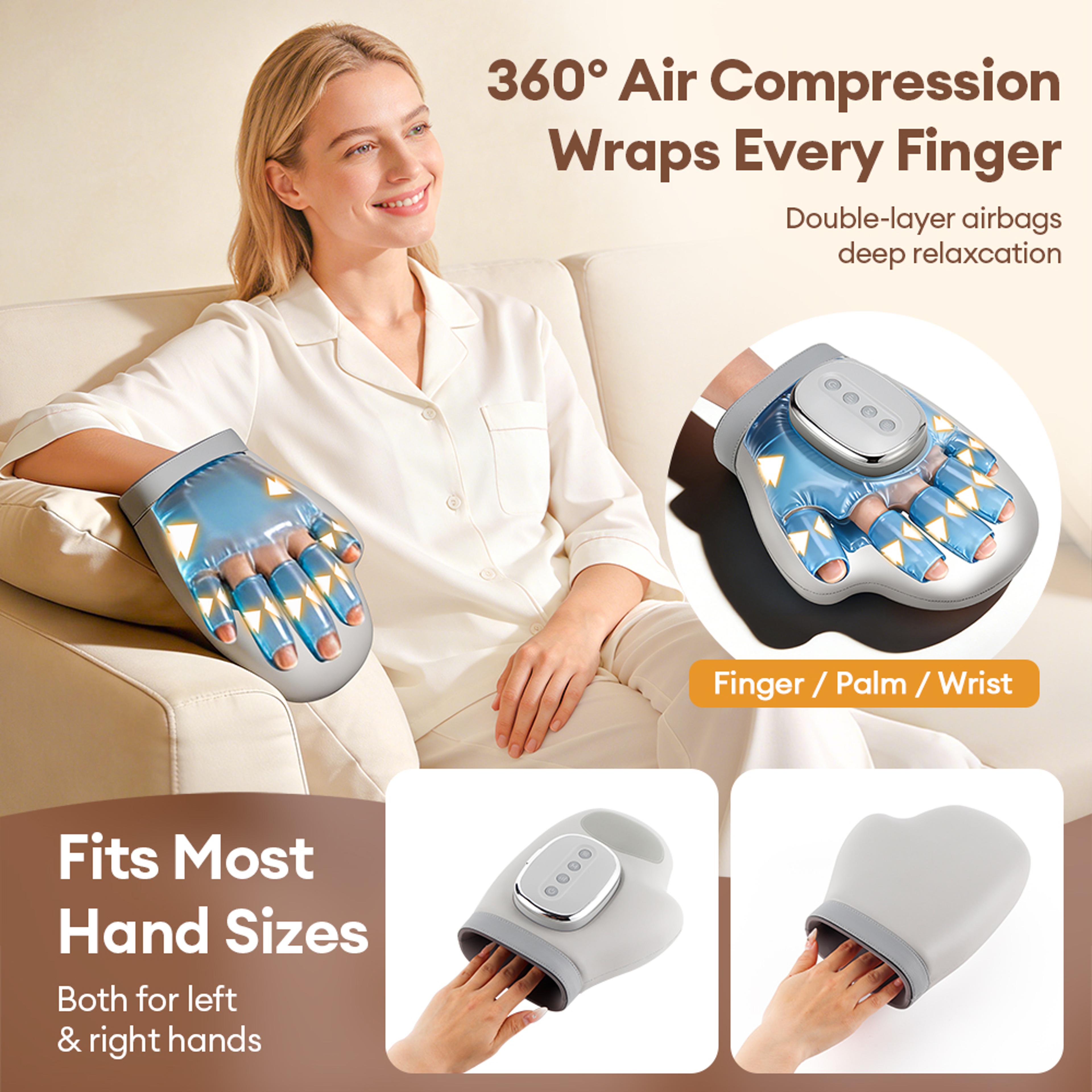 Electric Hand Massager Air Compression Finger Palm Massage Glove 6