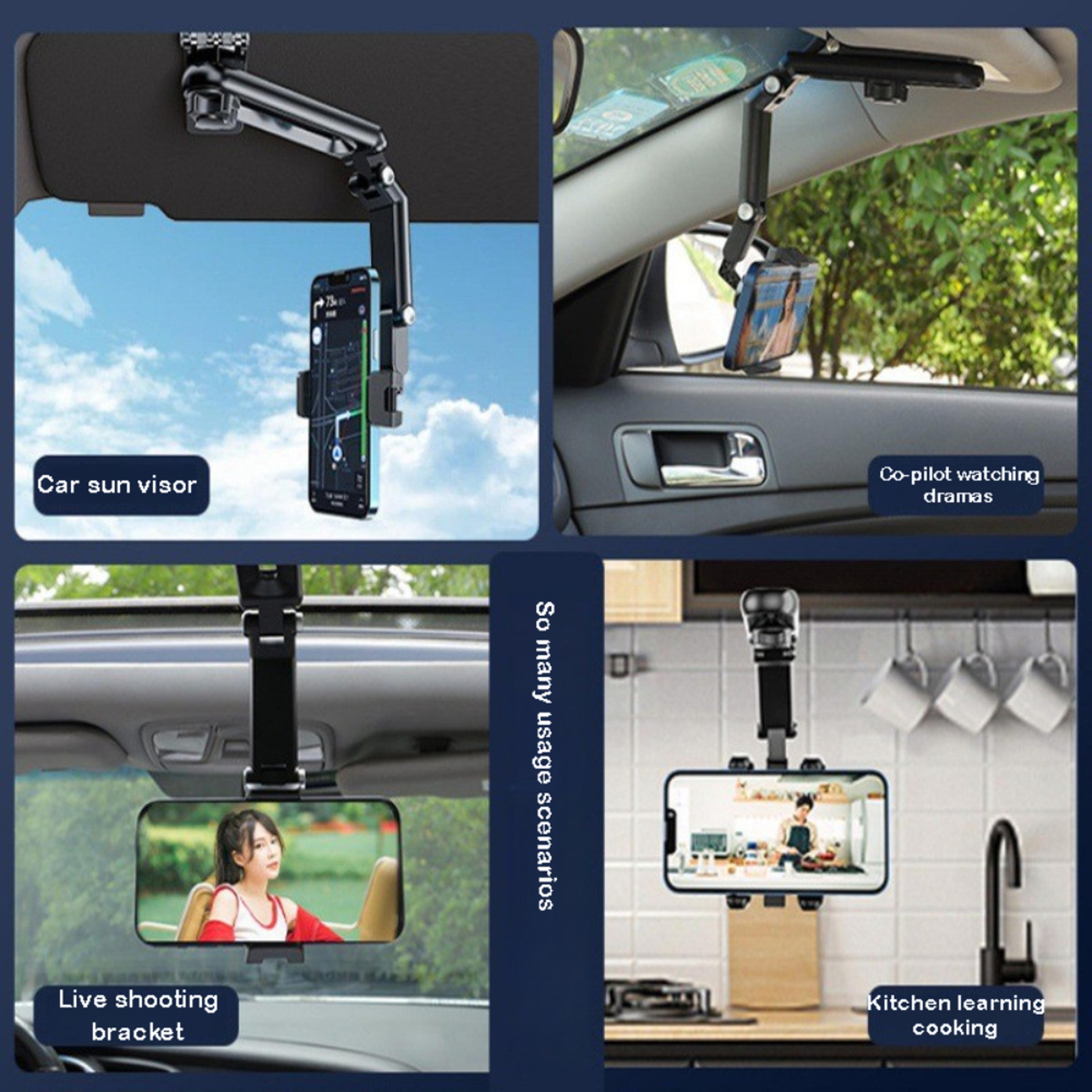 Rearview Mirror Phone Holder Universal Car GPS Mount 3